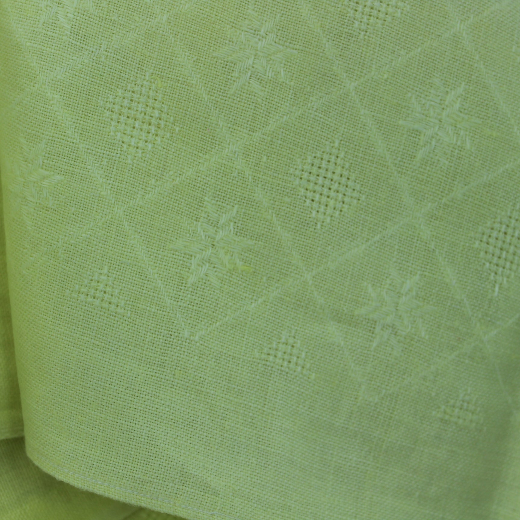 Lemon Yellow Linen Tablecloth Diamond Woven Design Square 50" beautiful pattern
