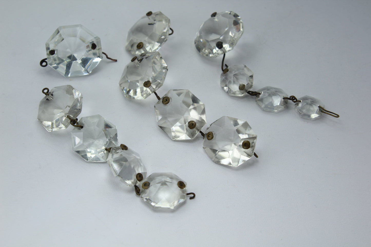 Vintage New Prism Glass Crystals 13 Variety Lot DIY Ornaments Jewelry supplies