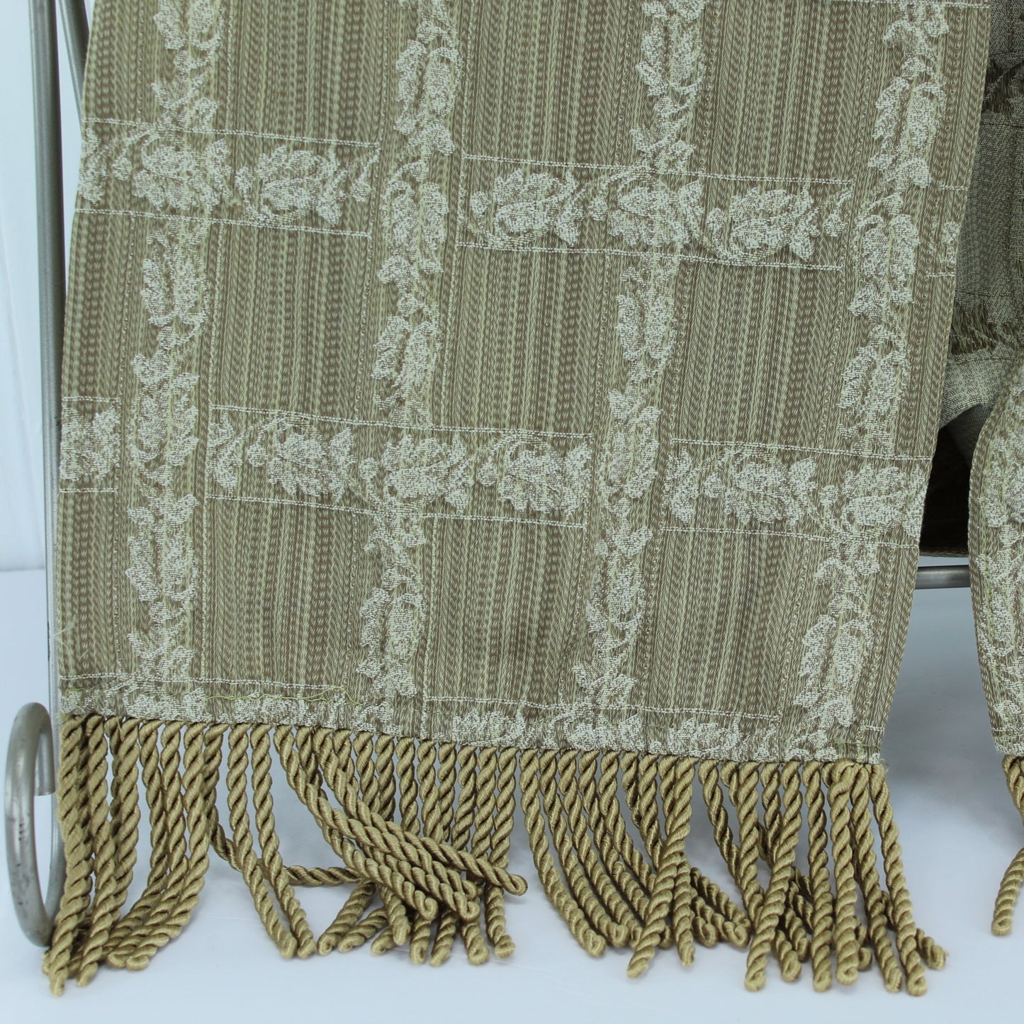 Heavy Fringed Table Runner Decor Shawl Shades Coffee Brown 74" X 12" dimensional design