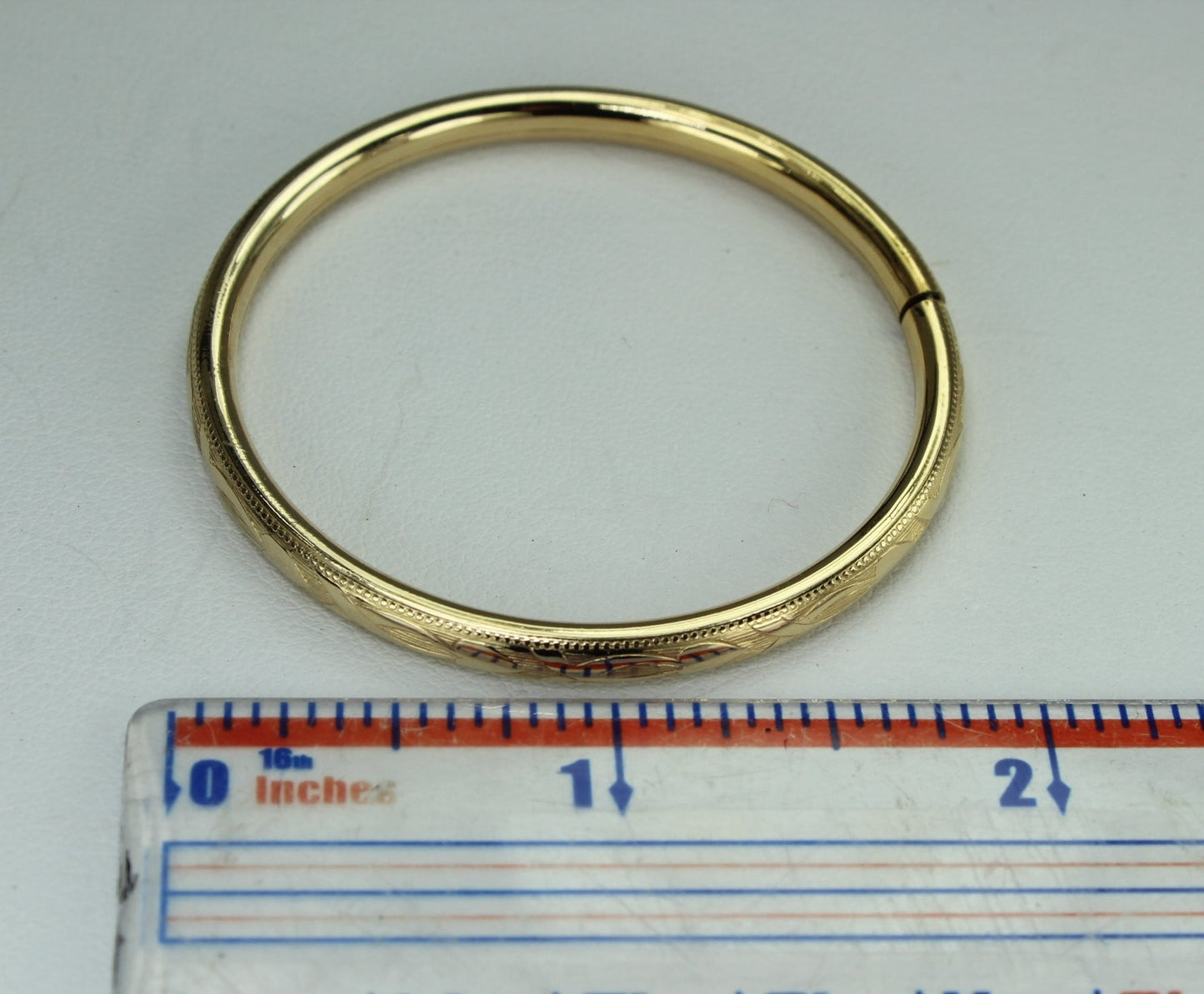 Vintage Etched Bracelet Child's MARATHON 14K Gold Fill rare USA