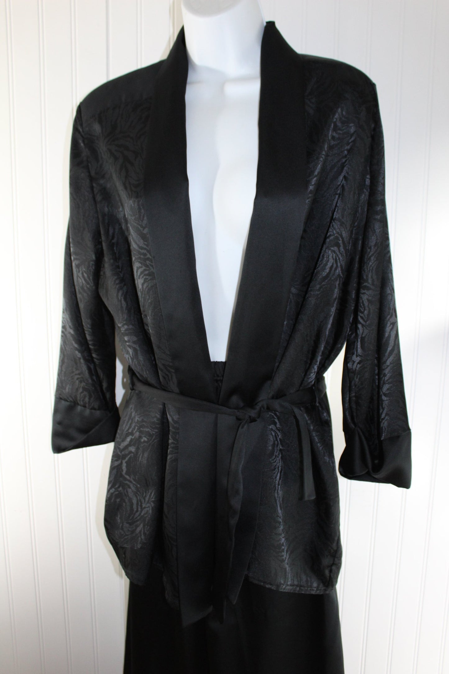 La Vie En Rose Vintage Lounge Pajama Suit - Papillon Canada - Sensual Black comfortable washable