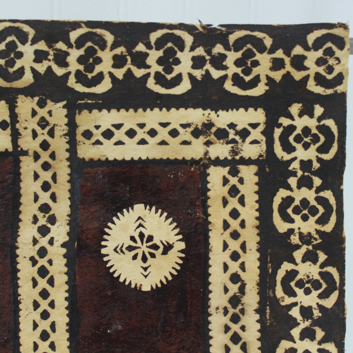 Vatulele Fiji Art Masi Tapa Barkcloth Rectangle 19"X 12" Wall Table Decor great for framing
