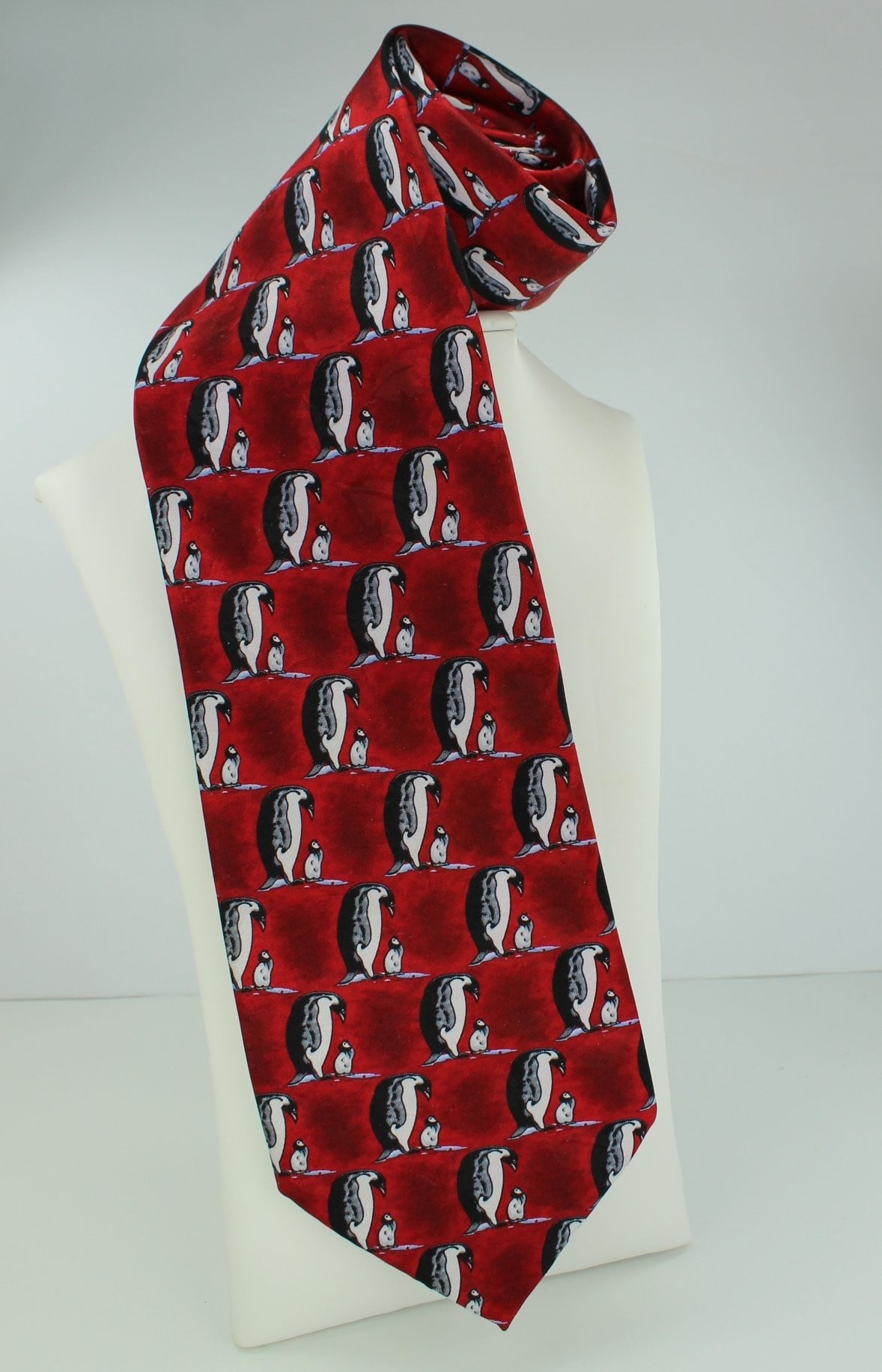 Nature Conservancy 2 Ties - Penguins Tropical Rainforest - Silk Hand Made lines of penguins