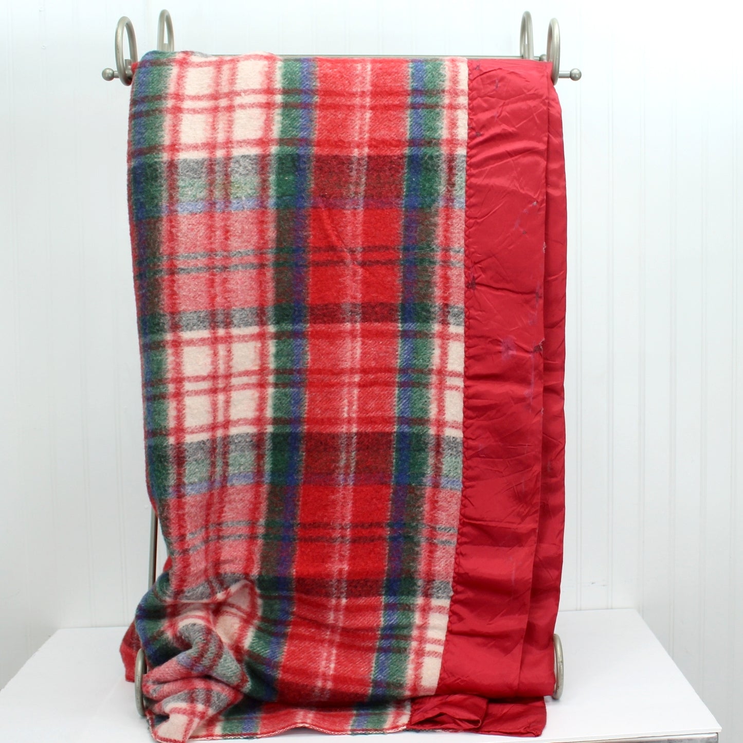 Acrylic Blanket Subtle Shades Red Blue Green Plaid 79" X 82" Special Price Use Cutter cutter diy repurpose blanket