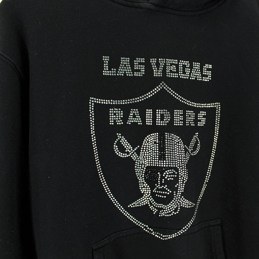 Las Vegas Raiders Sparkly Hoodie Sweatshirt - Pro BP Black Cotton Poly sprkling logo