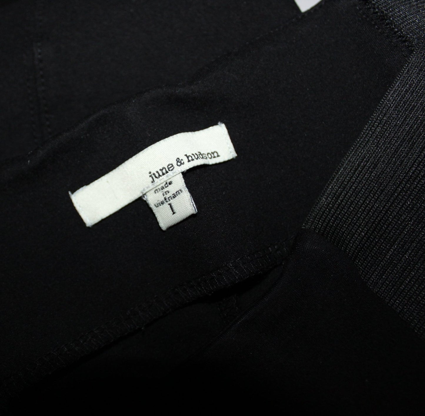June & Hudson Black Stretch Pants Leggings - Side Elastic - Rayon Nylon Spandex marked size 1