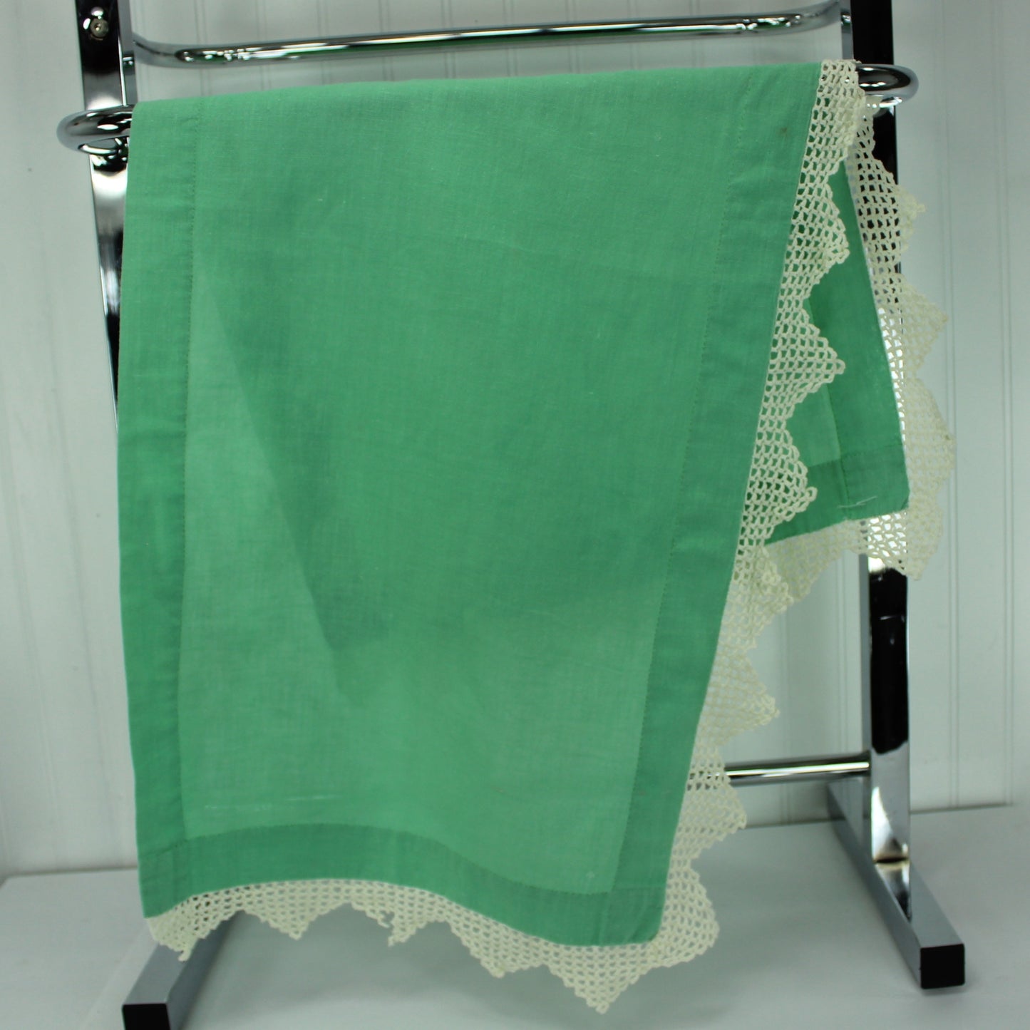 Green Linen Table Runner Dresser Cloth Pillow Cover MCM