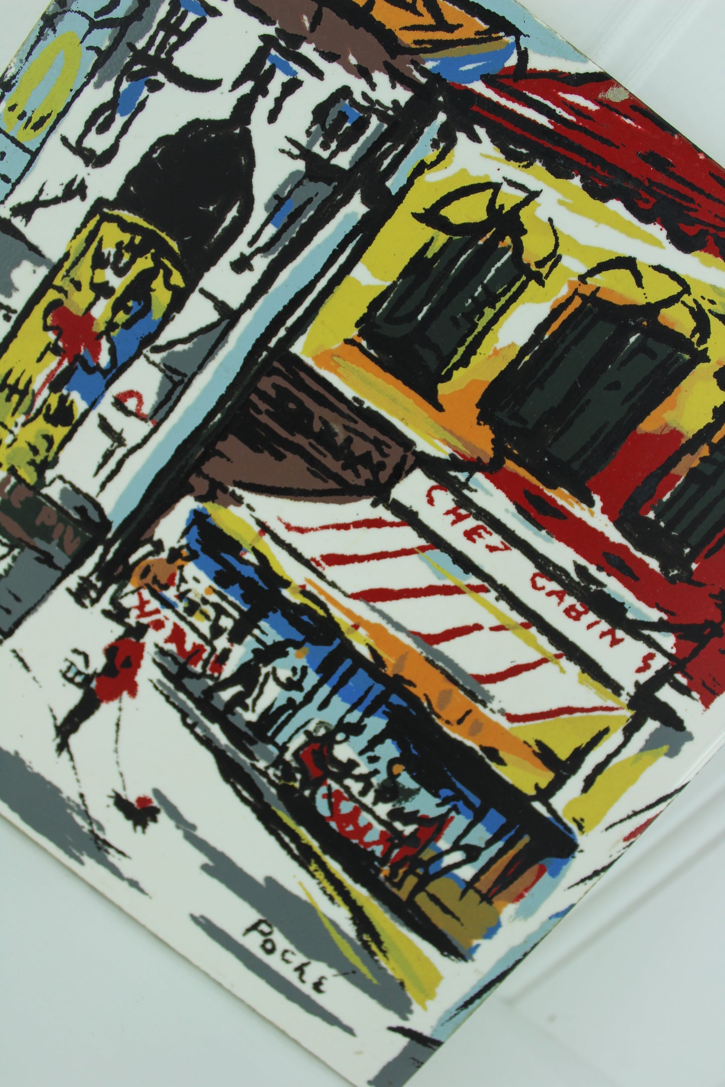 Hand Painted Wall Tile - French Market Scene 6" Signed Poche