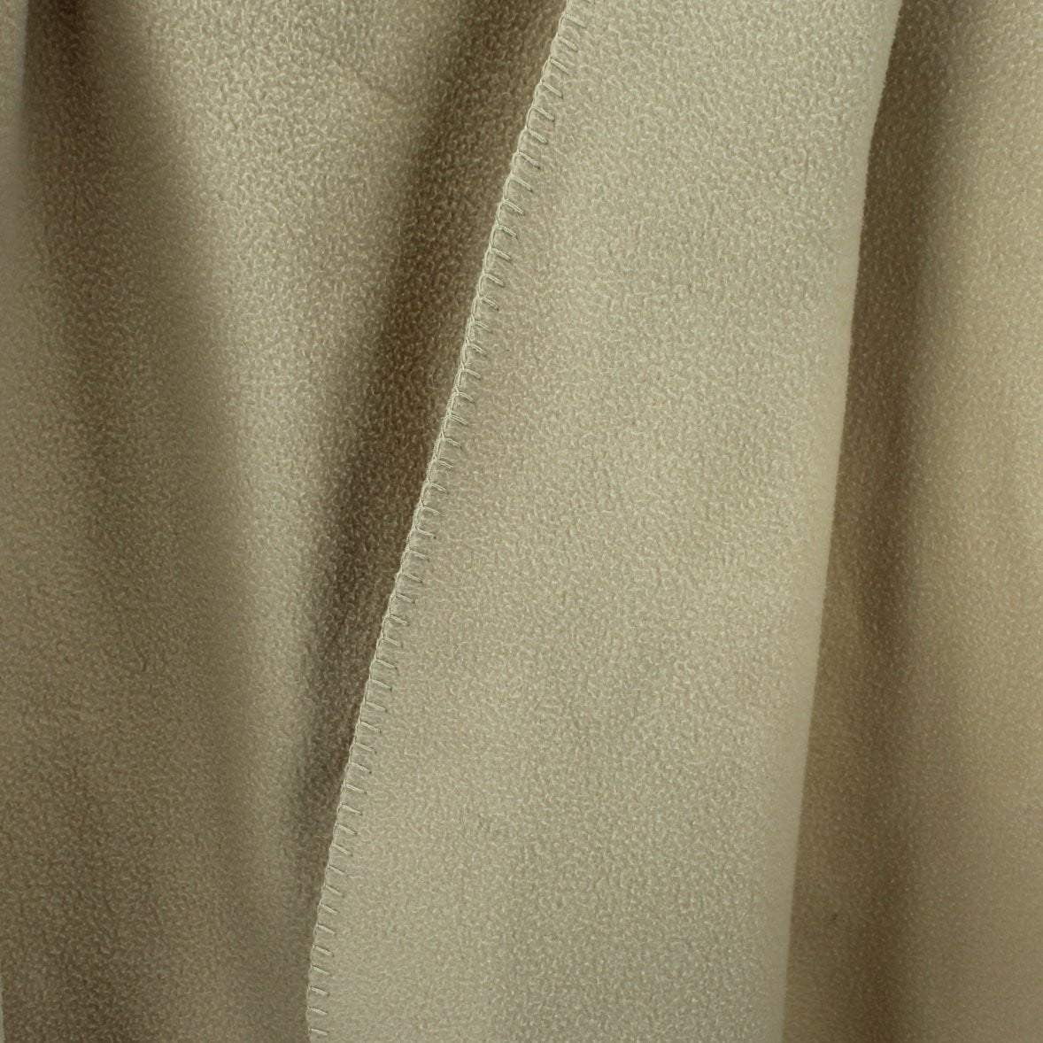Small Polyester Throw Blanket Beige 60" X 47" Blanket Stitch Edges toddler blanket