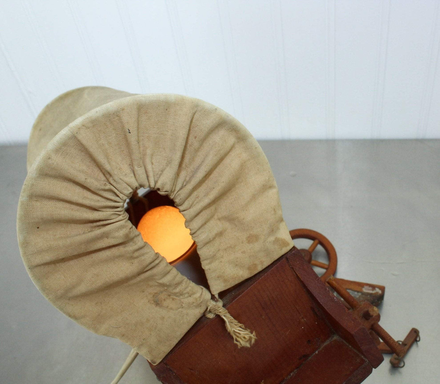 Vintage Western Lamp Covered Wagon Conestoga Original 4 Horses Repair or Parts mid century lamp