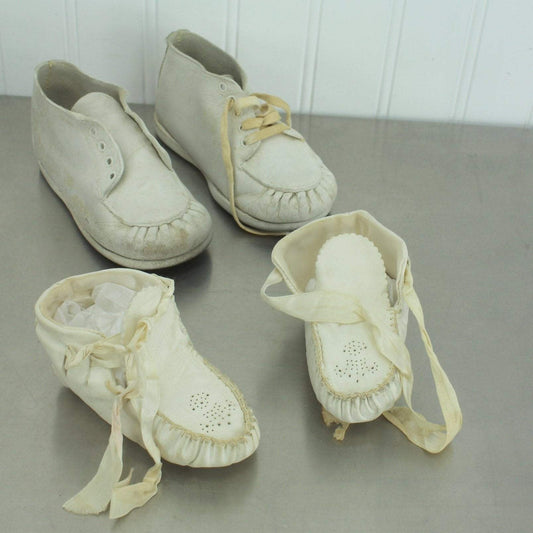 Vintage Infant Child Deerskin Leather Shoes Use Craft Dolls