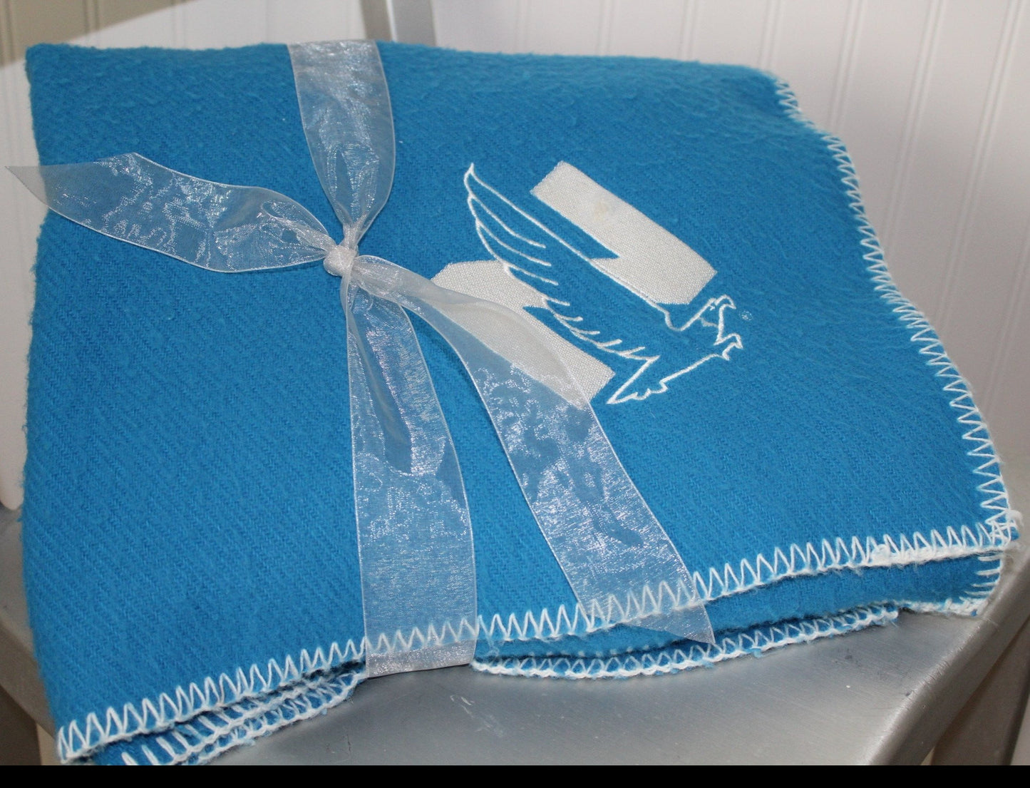 Acrylic Faribo Throw Vintage Nationwide Ins Blanket Stitch All Season Washable