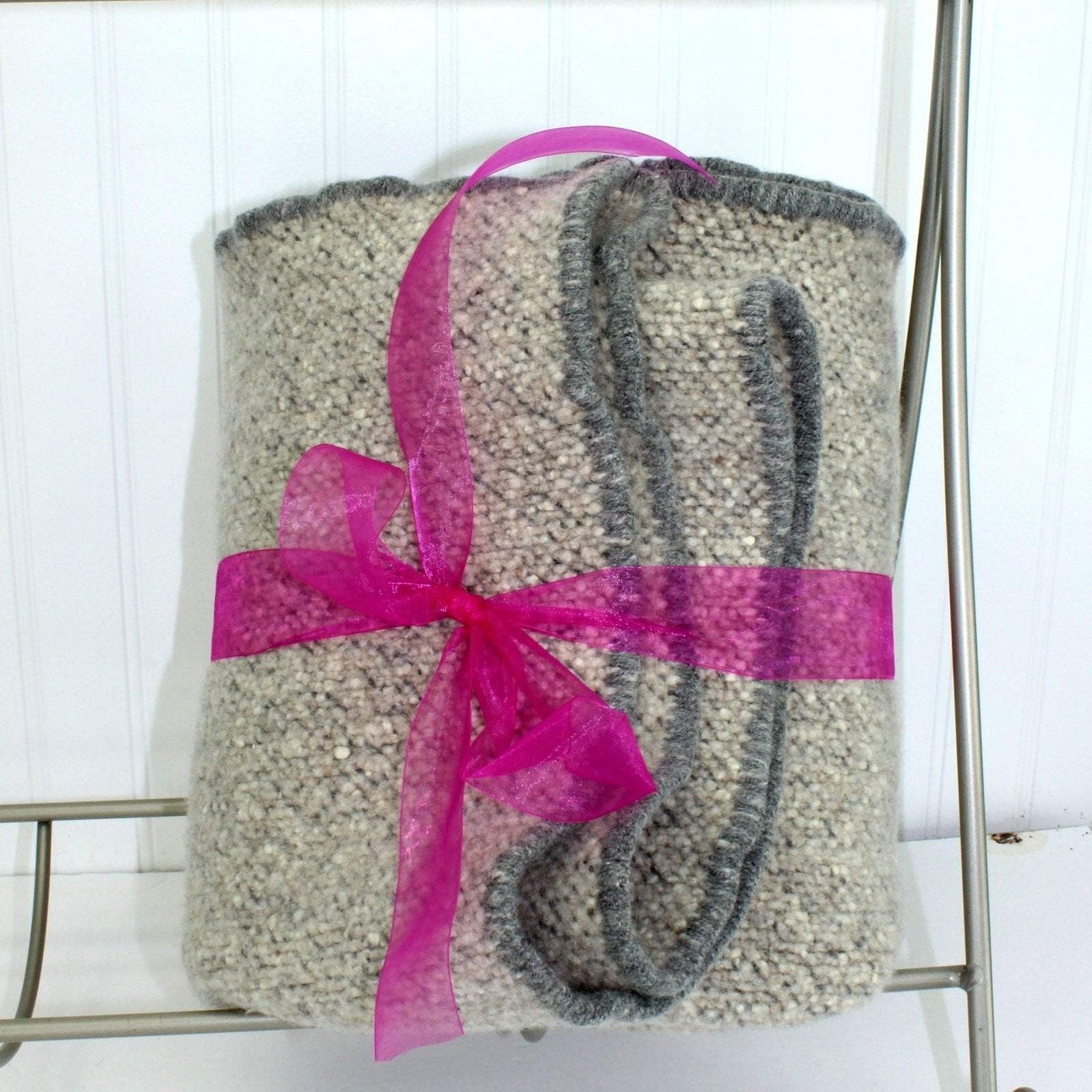 Handsome Travel Rug Blanket - Textured Woven Wool - Very Heavy good winter travel blanket