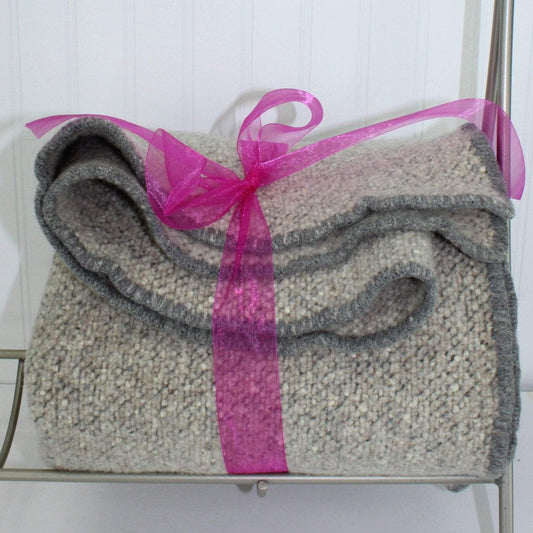 Handsome Travel Rug Blanket - Textured Woven Wool - Very Heavy