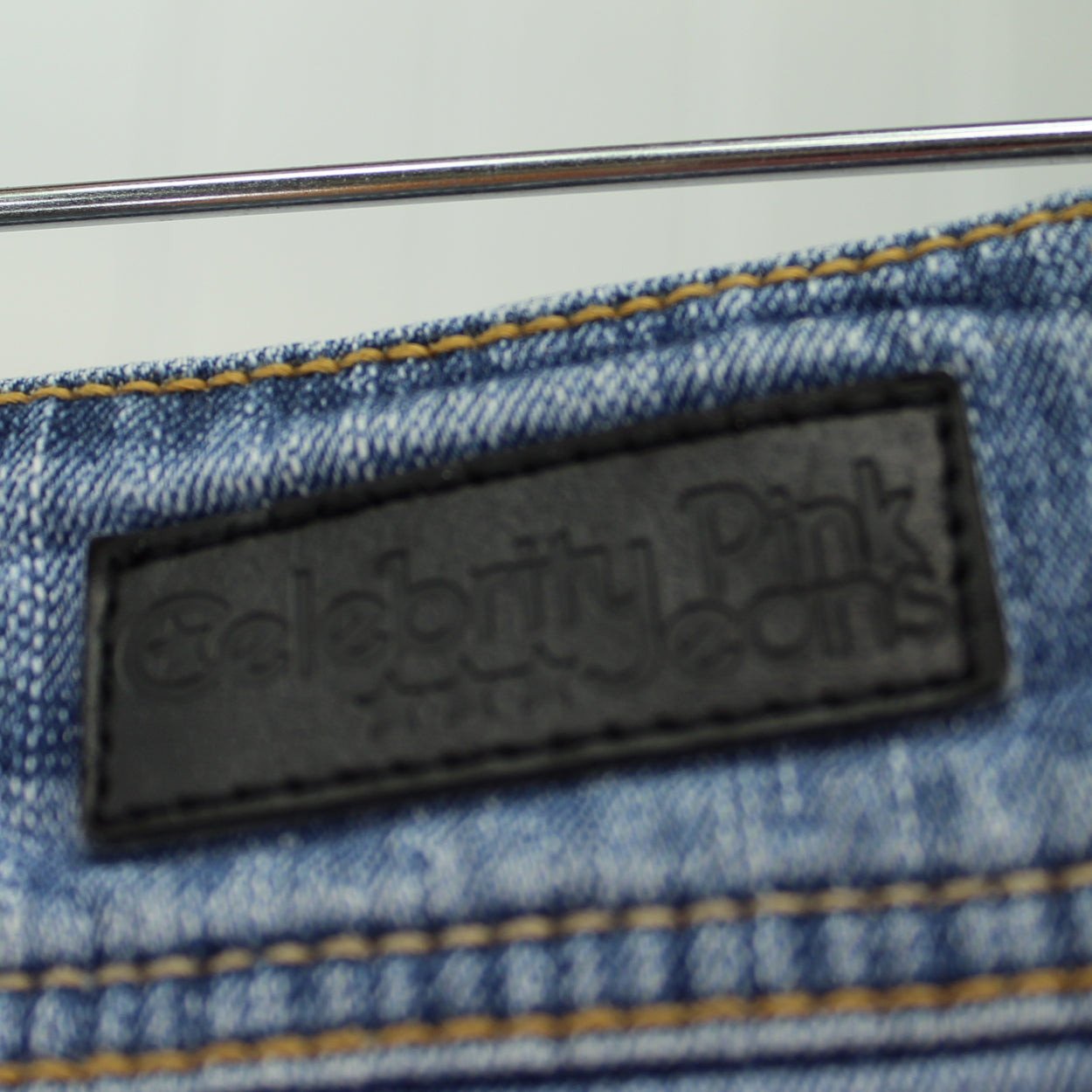 Celebrity Pink Denim Short Low Rise Jeans Patzi Design EmbroideryLace Size 1