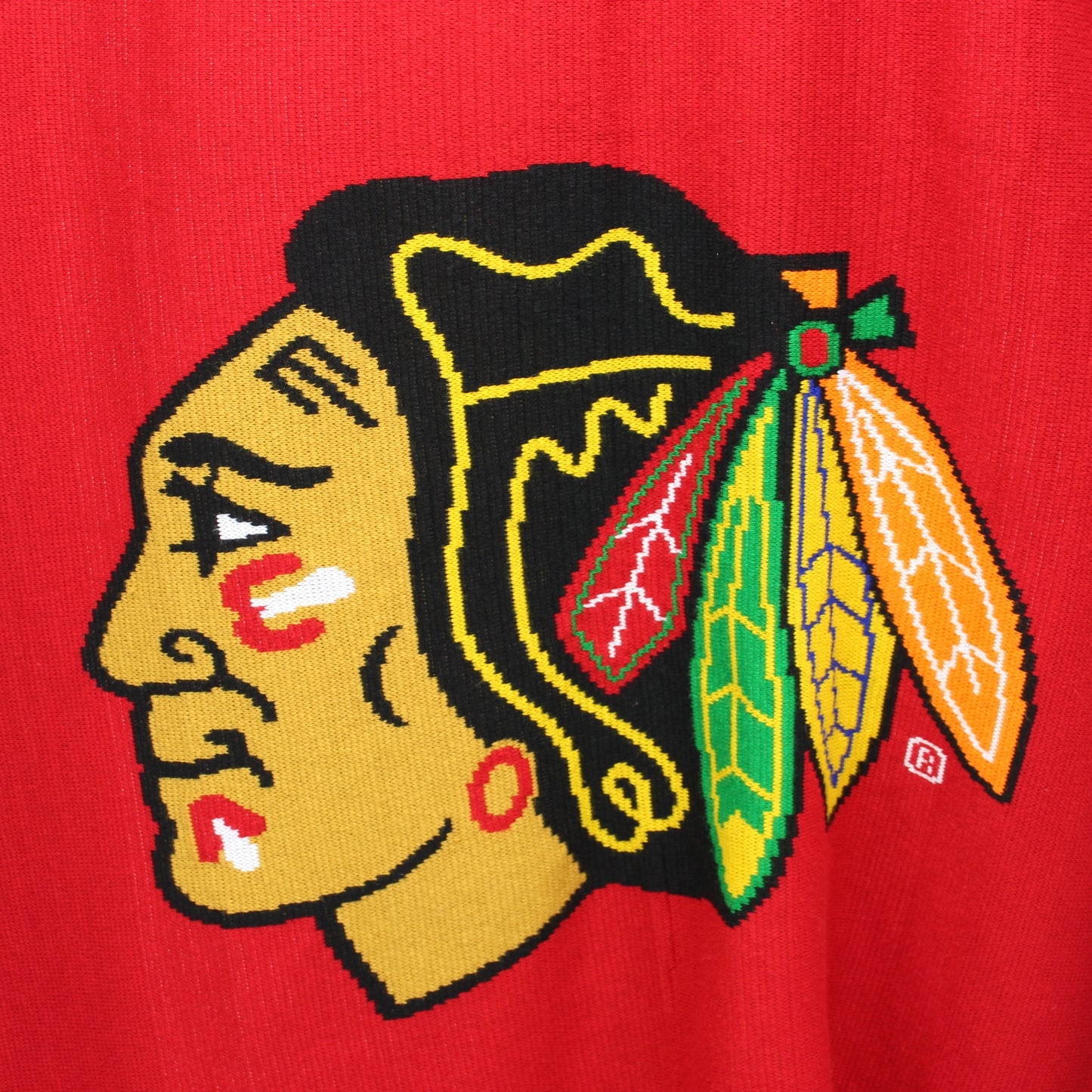 Chicago Blackhawks Jennick Knits Acrylic Sweater Knit Stadium Throw Blanket