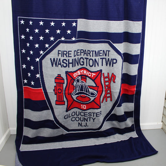 Hudson Blankets Acrylic Sweater Knit Throw Blanket Washington TWP Fire Dept  Gloucester County NJ