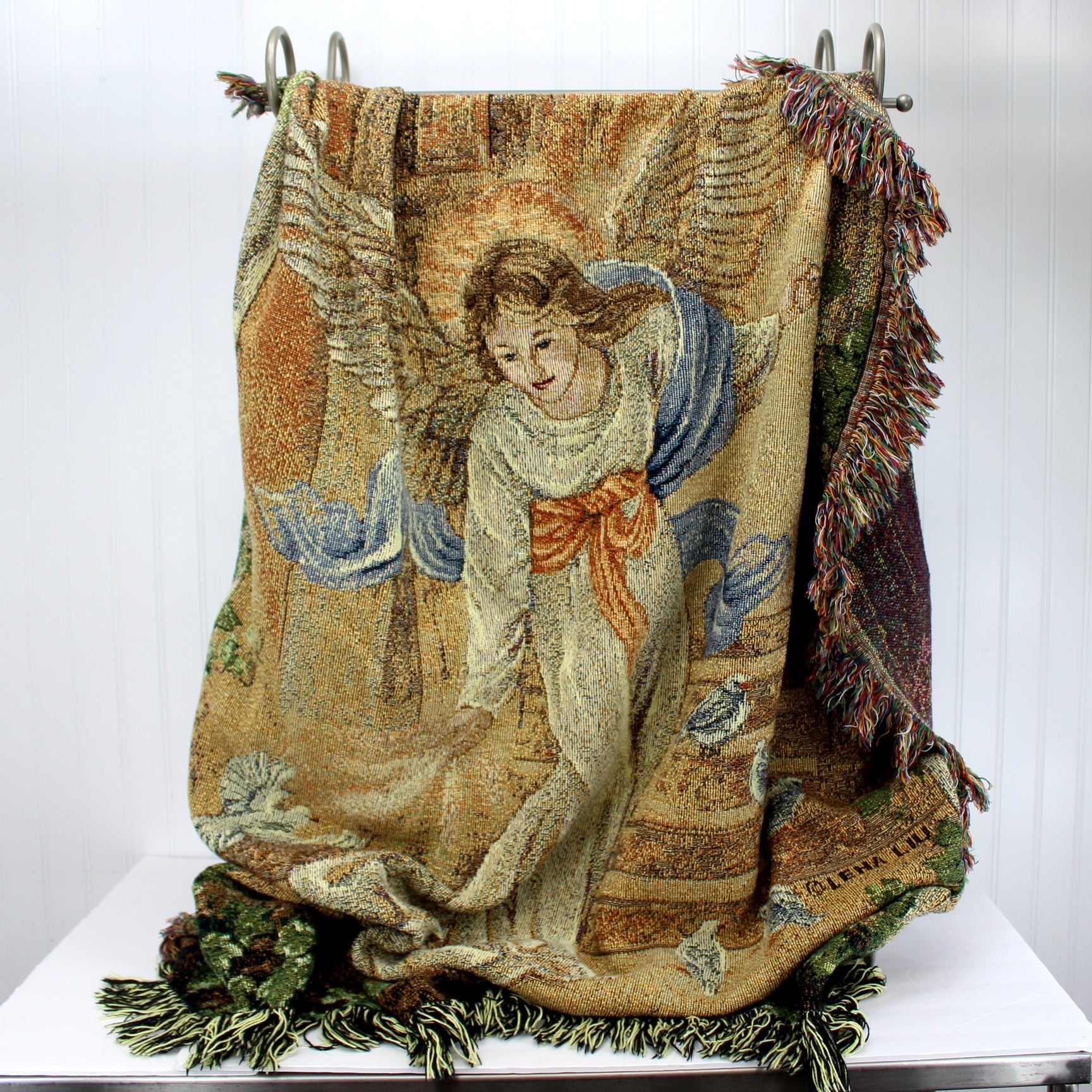 Lena Liu Angel Design Cotton Throw Blanket Manual Textile North Carolina