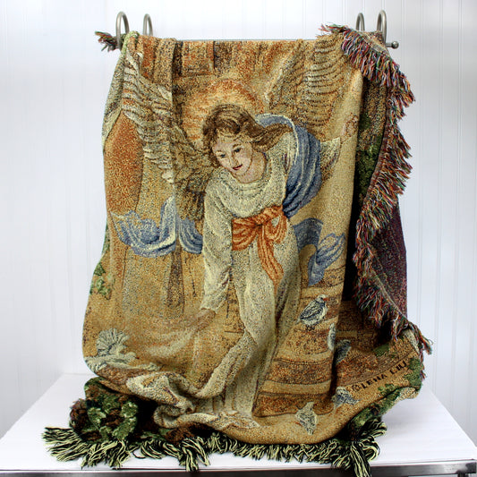 Lena Liu Angel Design Cotton Throw Blanket Manual Textile North Carolina