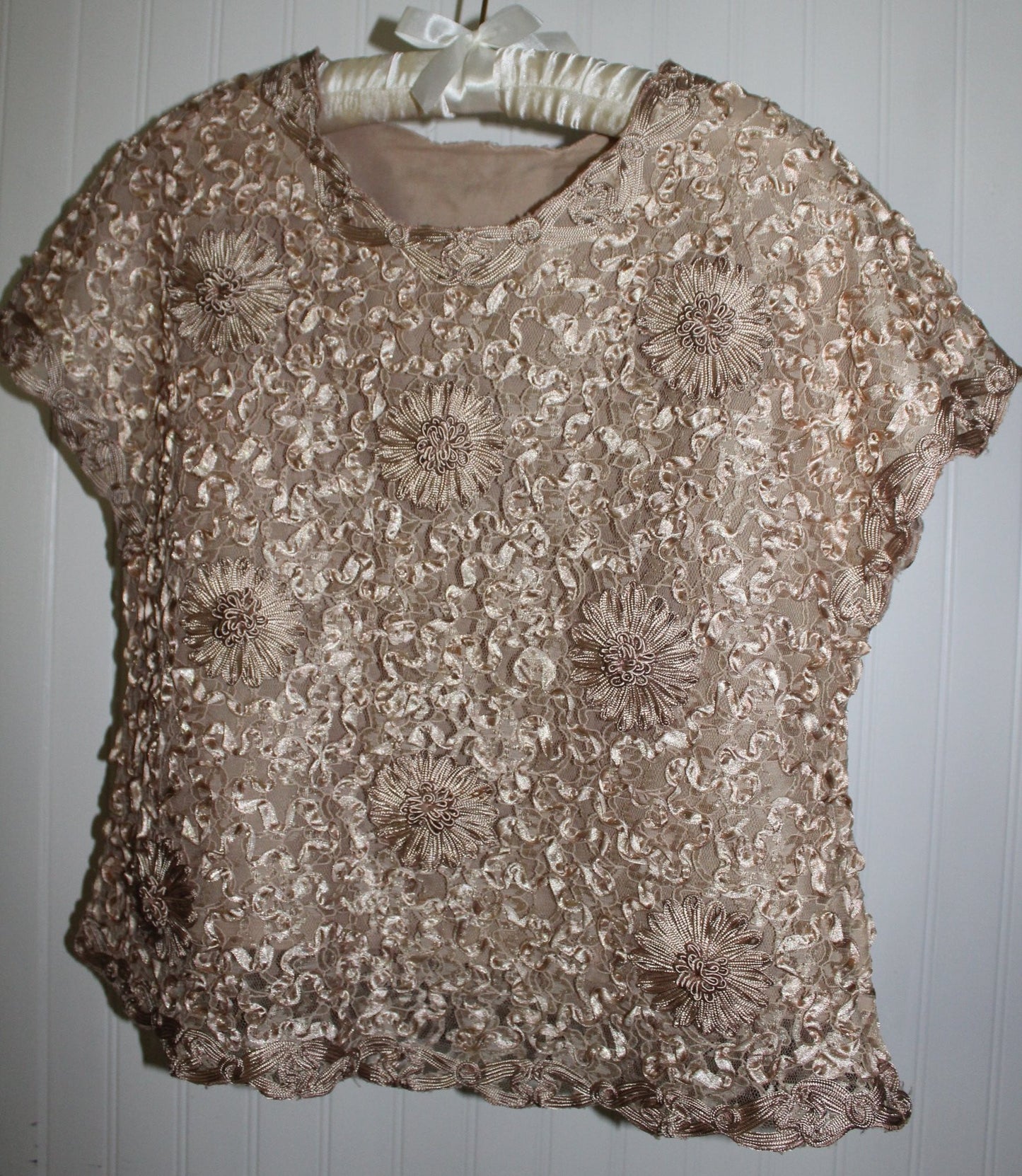 Thailand 2 Piece Wrap Skirt Woven Gold Thread Ribbon Embroidered Top Authenticate Custom Made rosettes