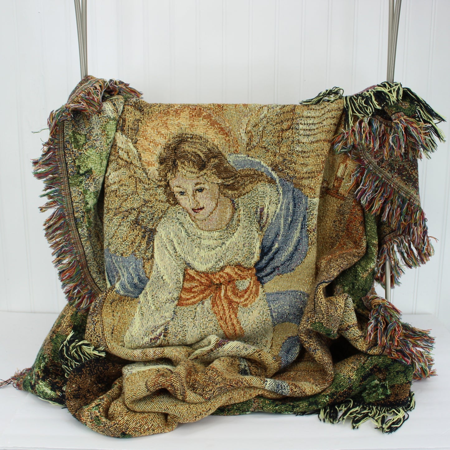 Lena Liu Angel Design Cotton Throw Blanket Manual Textile North Carolina blanket wall hanging sofa throw