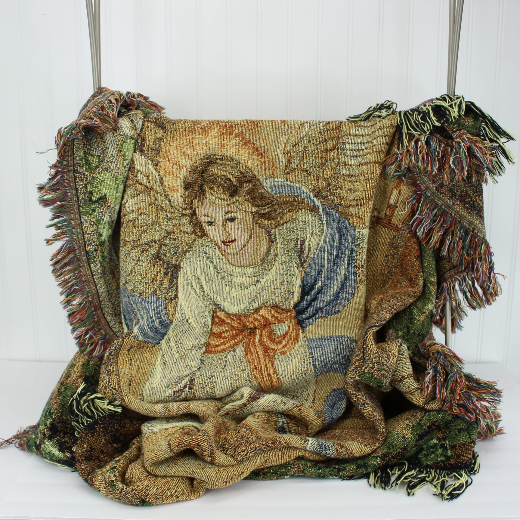 Lena Liu Angel Design Cotton Throw Blanket Manual Textile North Carolina blanket wall hanging sofa throw