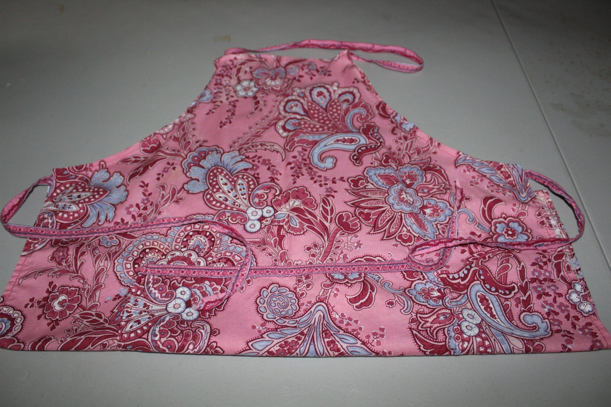 Kitchen Aprons 2 Vintage France Paisley Linen Child's Apron Wear or Pattern Use chicken