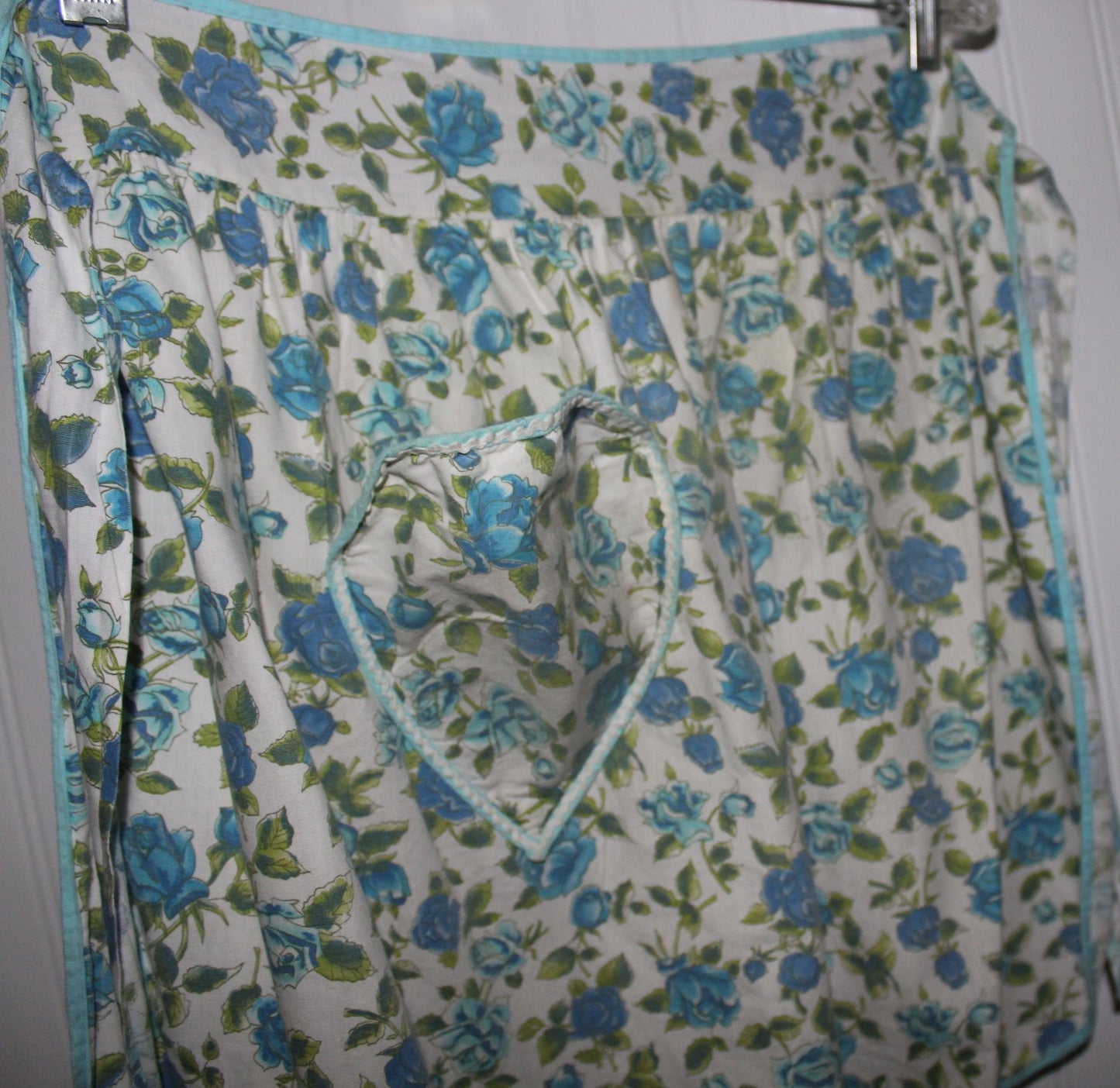 Kitchen Aprons 3 Vintage Mid Century Cotton Lace Trim Pocket Wear or Pattern 1950s