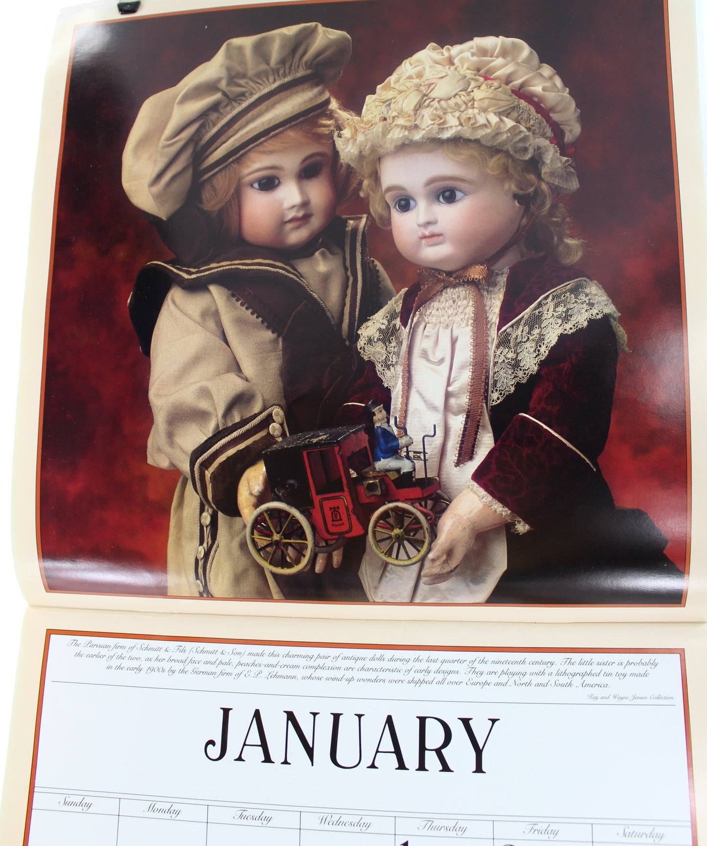 Vintage Dolls Calendar 1987 Collectible Doll Clothes Reference precious pictures antique dolls