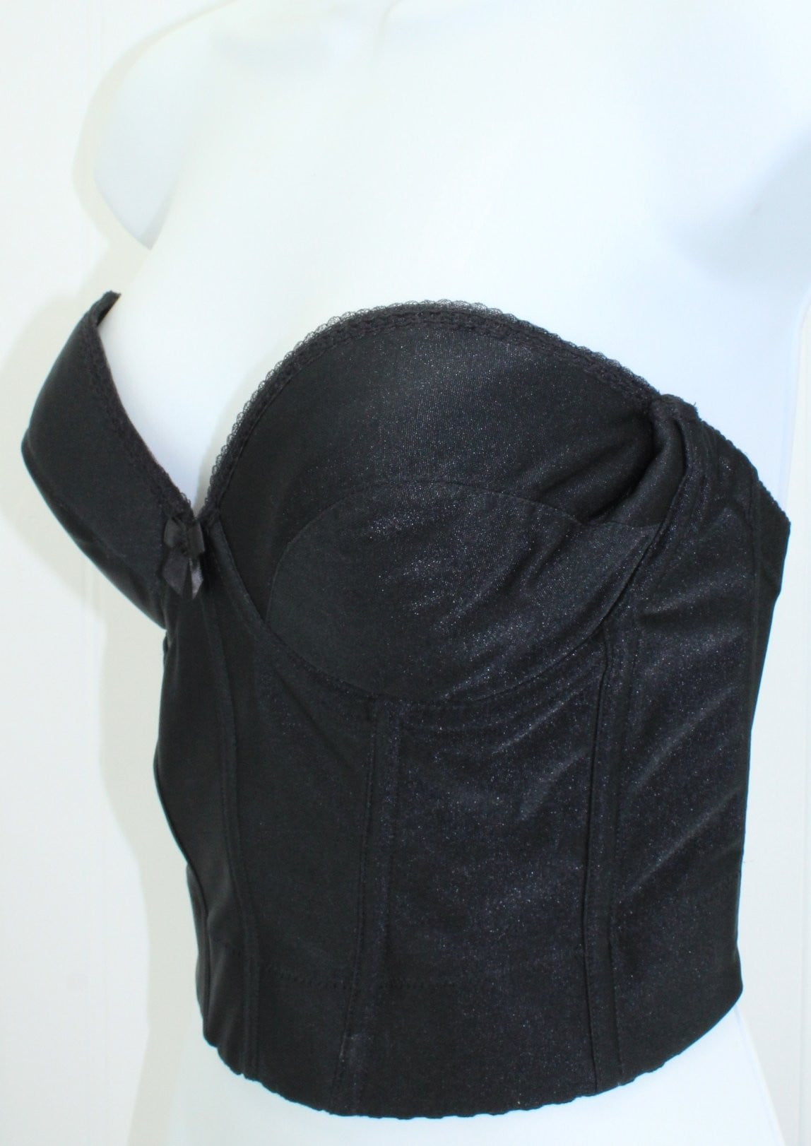 Delicates Black Bustier Bra Wear Theater or Display 34C poly nylon