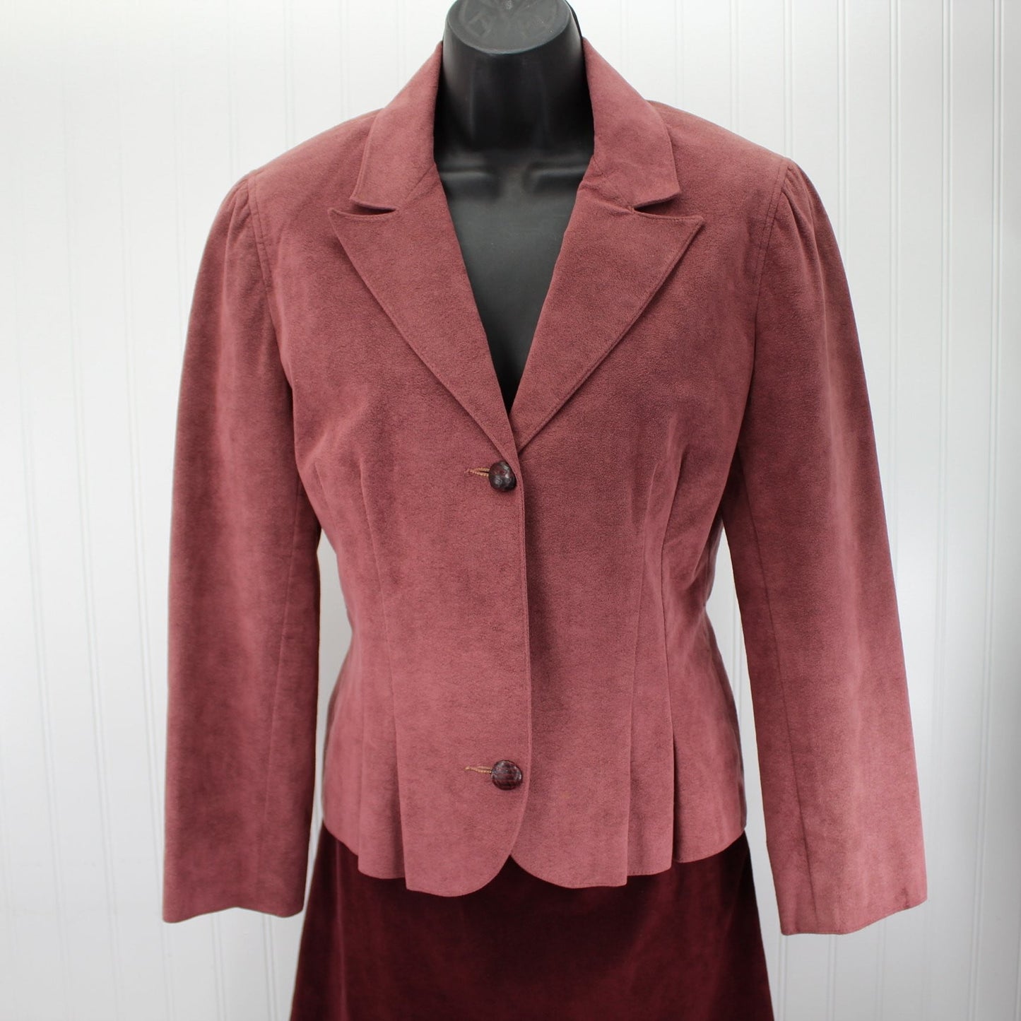 Vintage Samuel Roberts Androu Designer Suit 1970s - Mauve Merlot Ultrasuede