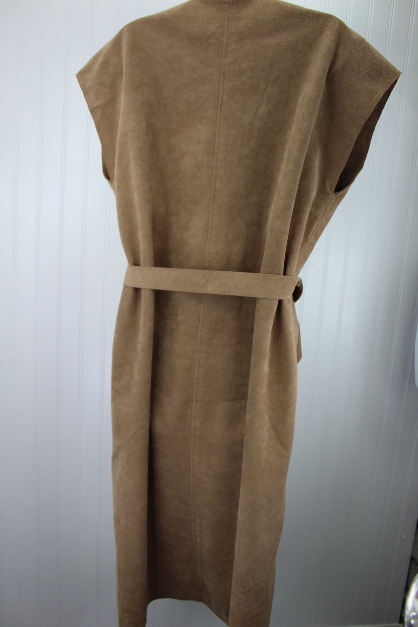 Tan Ultrasuede Long Vest or Dress Washable Packable Flexible Wear all sseason wear