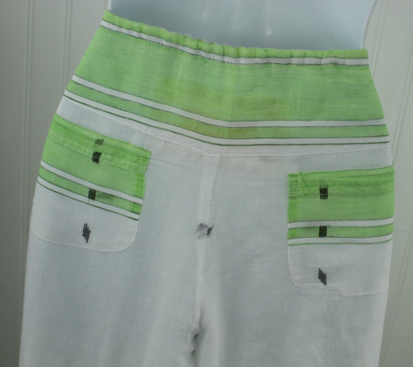 Paul Ropp Drawstring Pants Fully Lined Sheer 100% Light Cotton Size 14 2 pockets