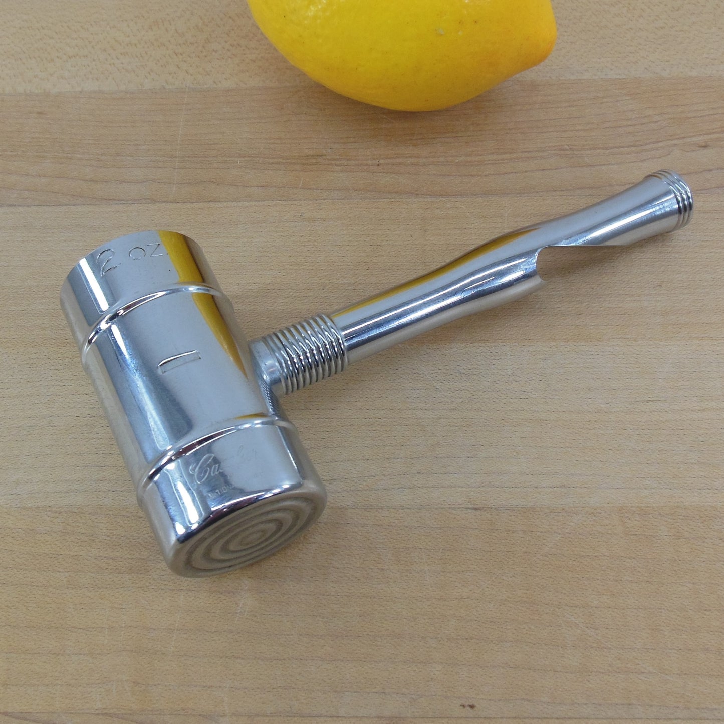 Cavalier National Silver Chrome 2 Oz Jigger Bottle Opener Vintage Art Deco
