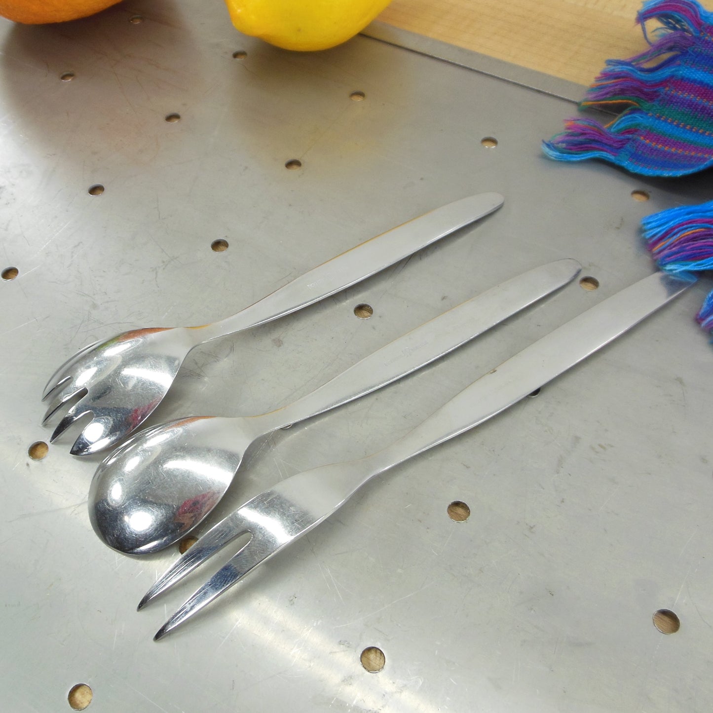 Eickhorn Solingen Germany Unknown Pattern Stainless Fork Spoon Pickle Vintage MCM