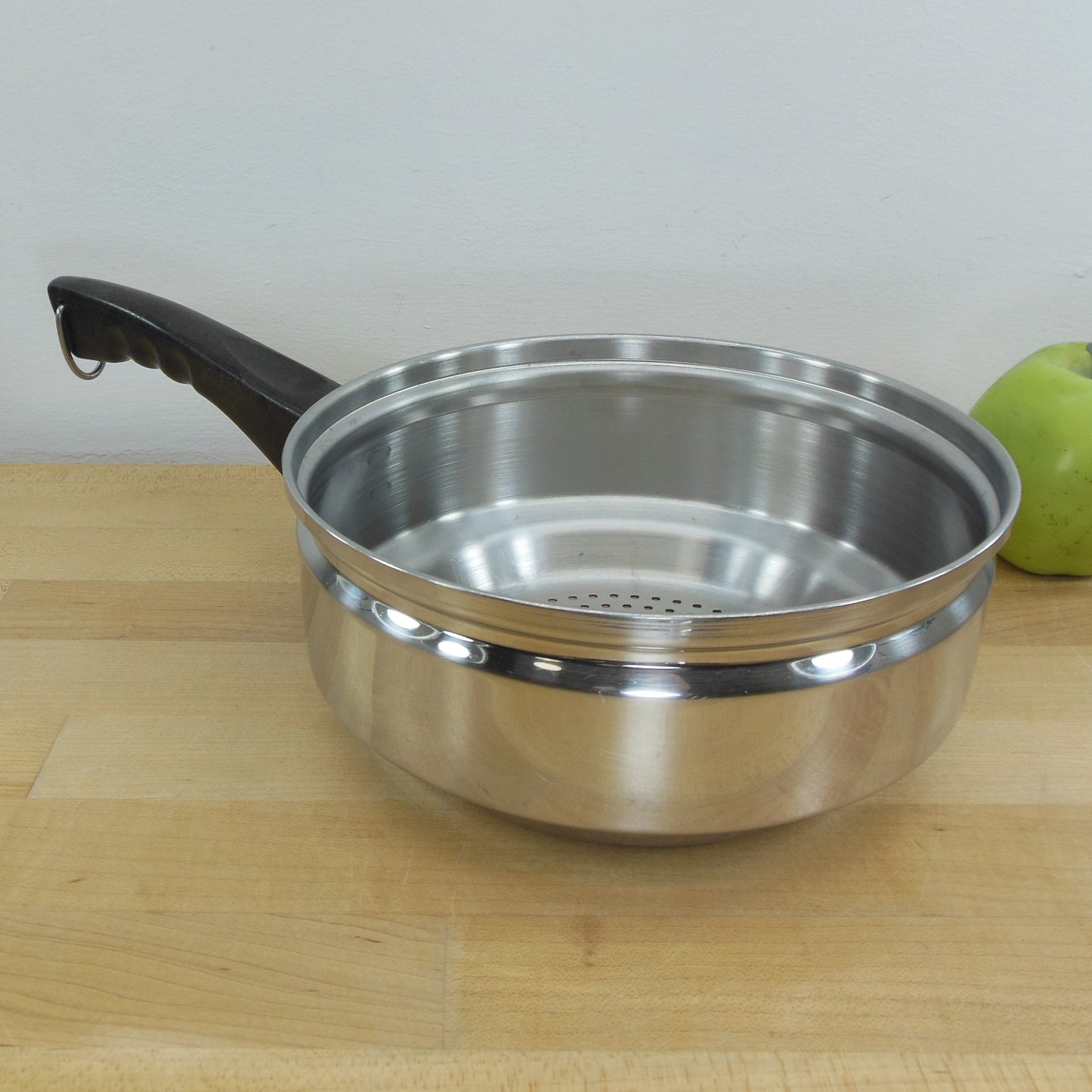 Kitchen Craft Stainless Perforated Steamer Insert Long Handle 8"