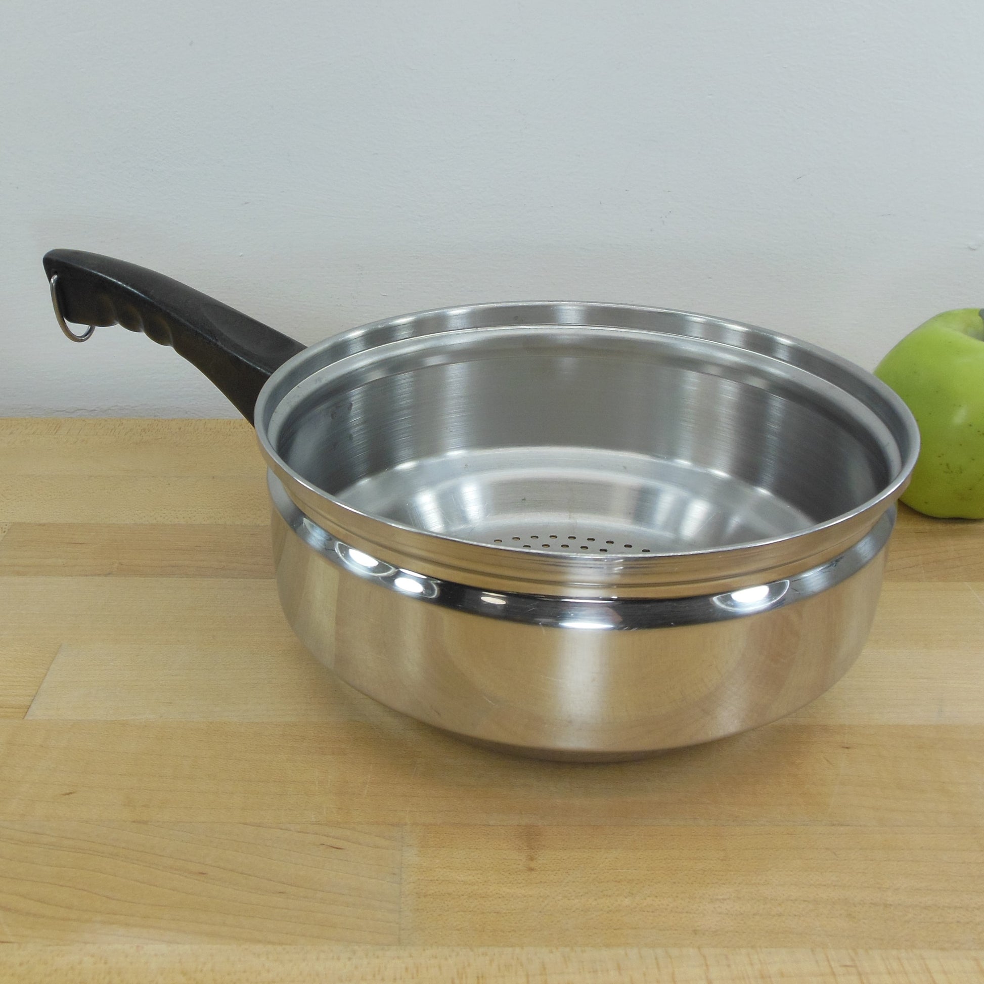 Kitchen Craft Stainless Perforated Steamer Insert Long Handle 8"