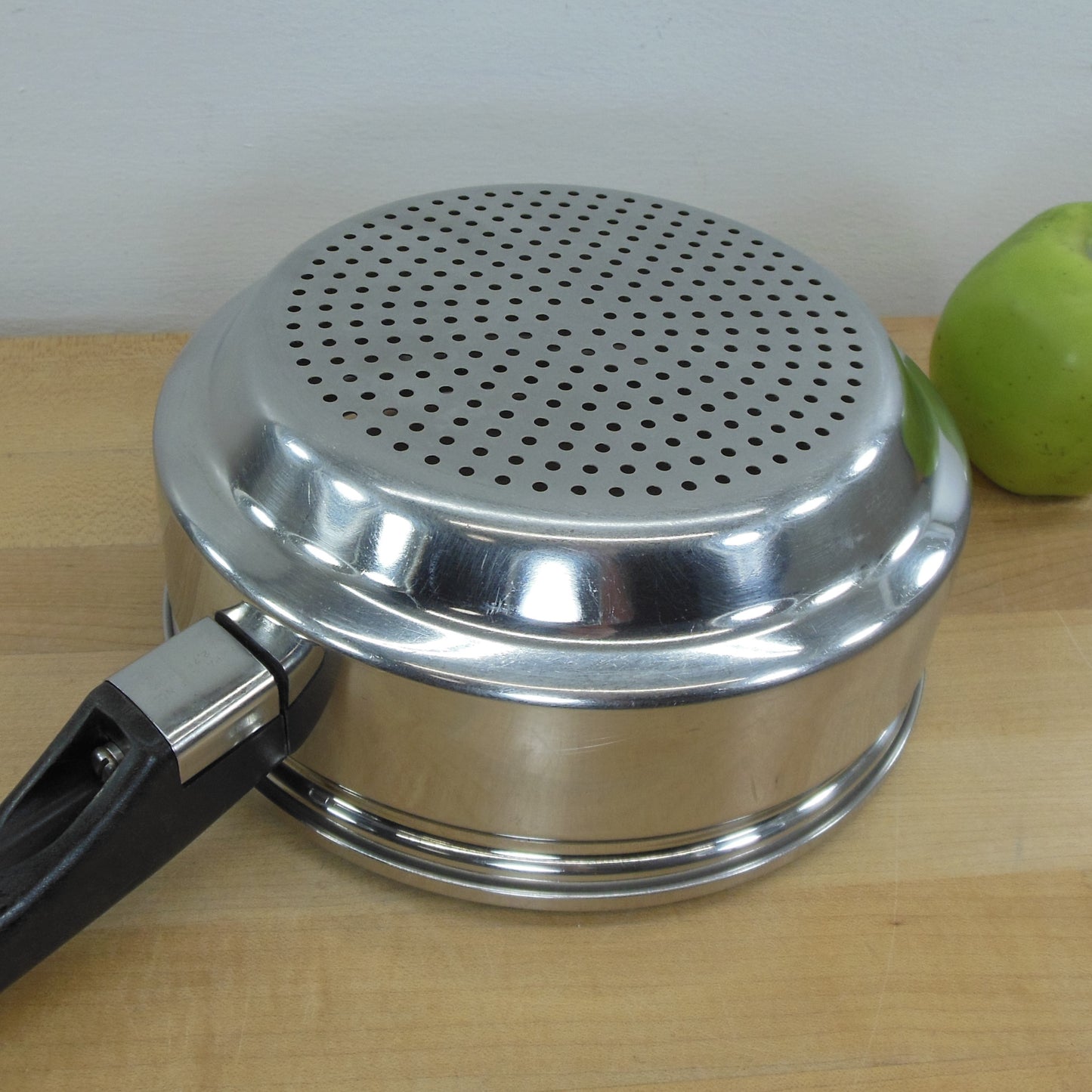 Kitchen Craft Stainless Perforated Steamer Insert Long Handle 8" vintage