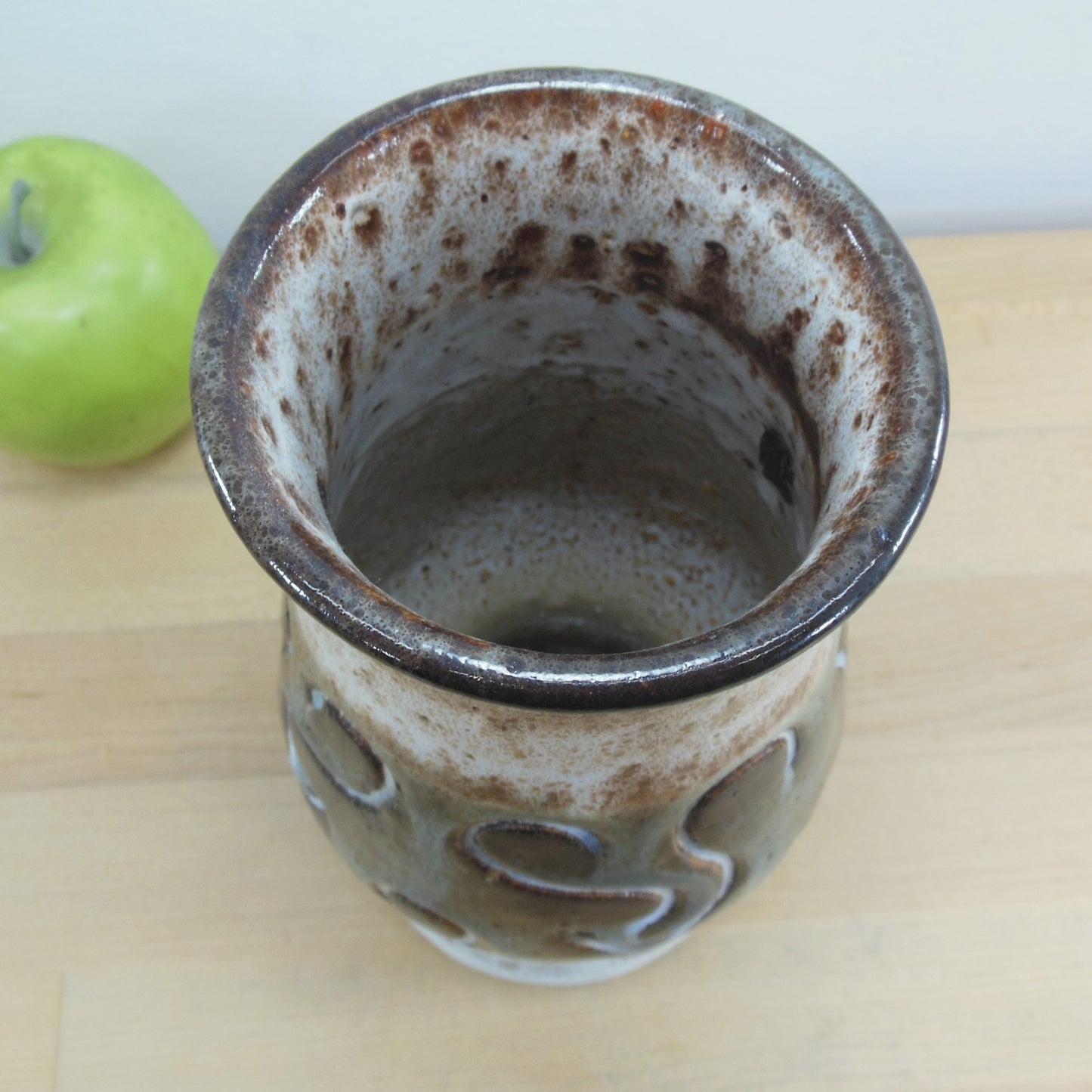 Kingo Keramik Demark Stentoj Pottery Vase Blue Brown 8"
