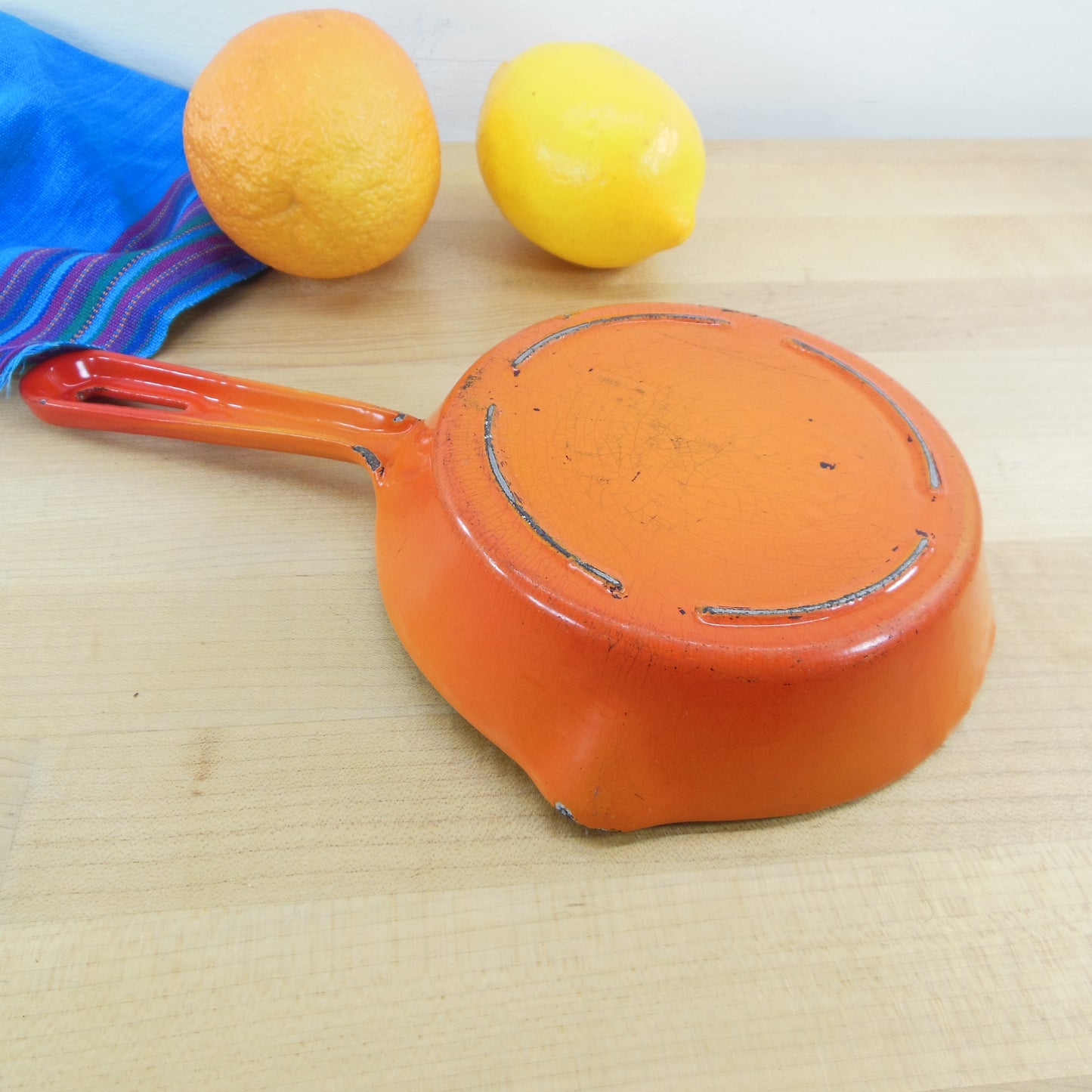 Levco Japan #3 Flame Enamel Cast Iron Skillet Used