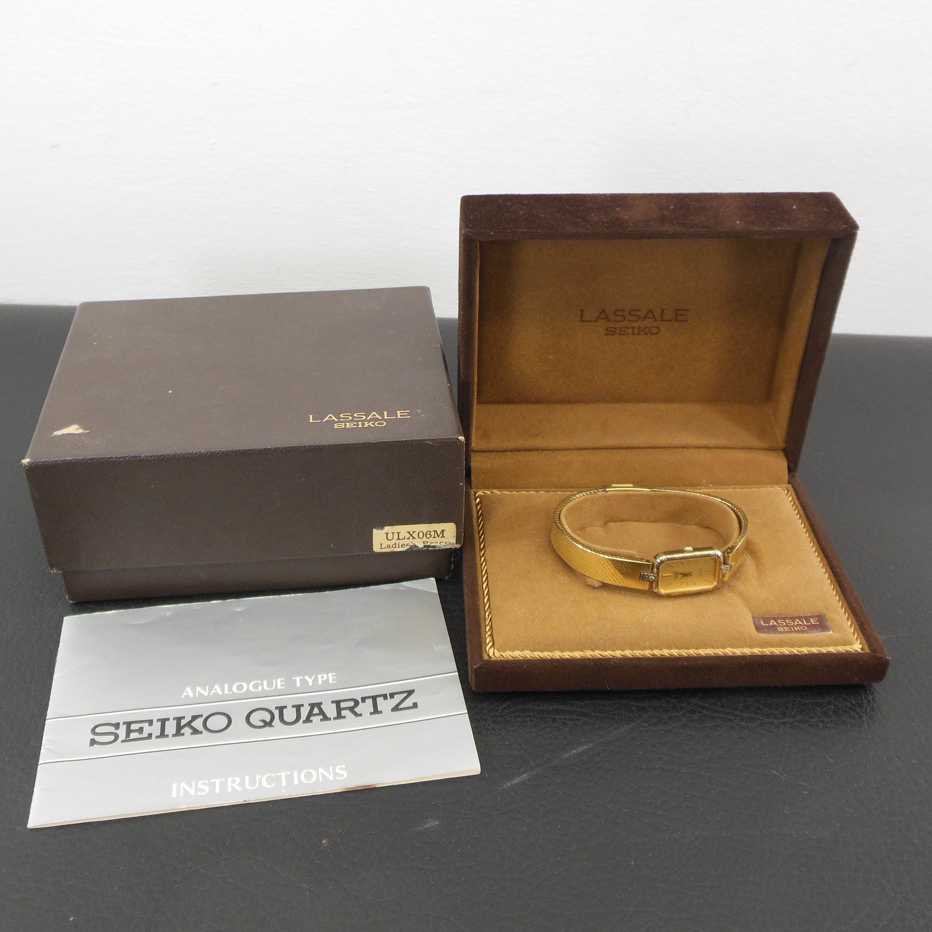 Seiko LaSalle 1980's Women's Gold Filled Diamond Watch Boxed