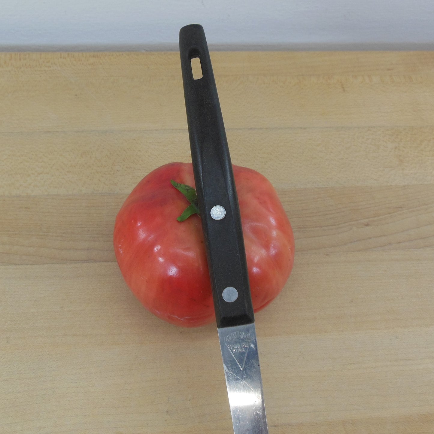 Household USA Kitchen Ladle Stainless Tapered Black Handle Vintage Used