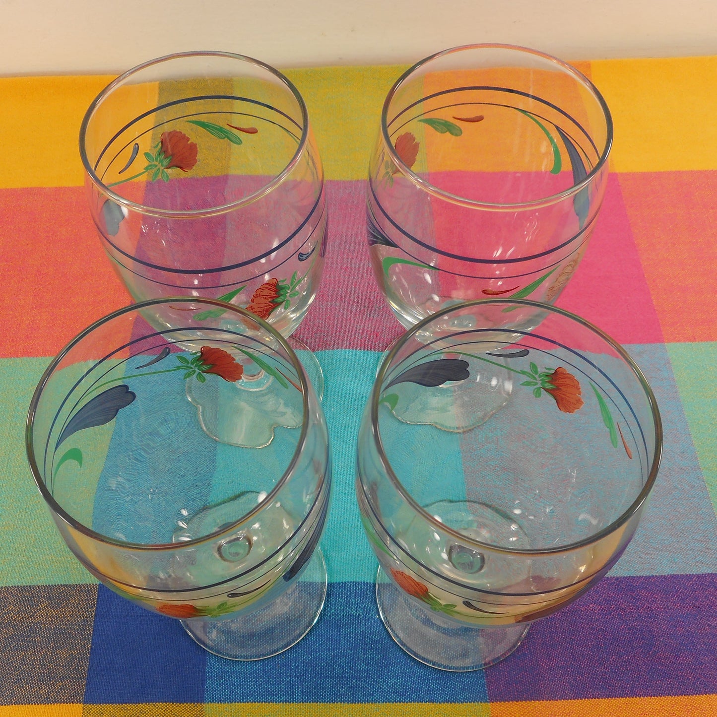 Lenox Poppies On Blue 16 Oz Iced Tea Goblet Glass pre-owned