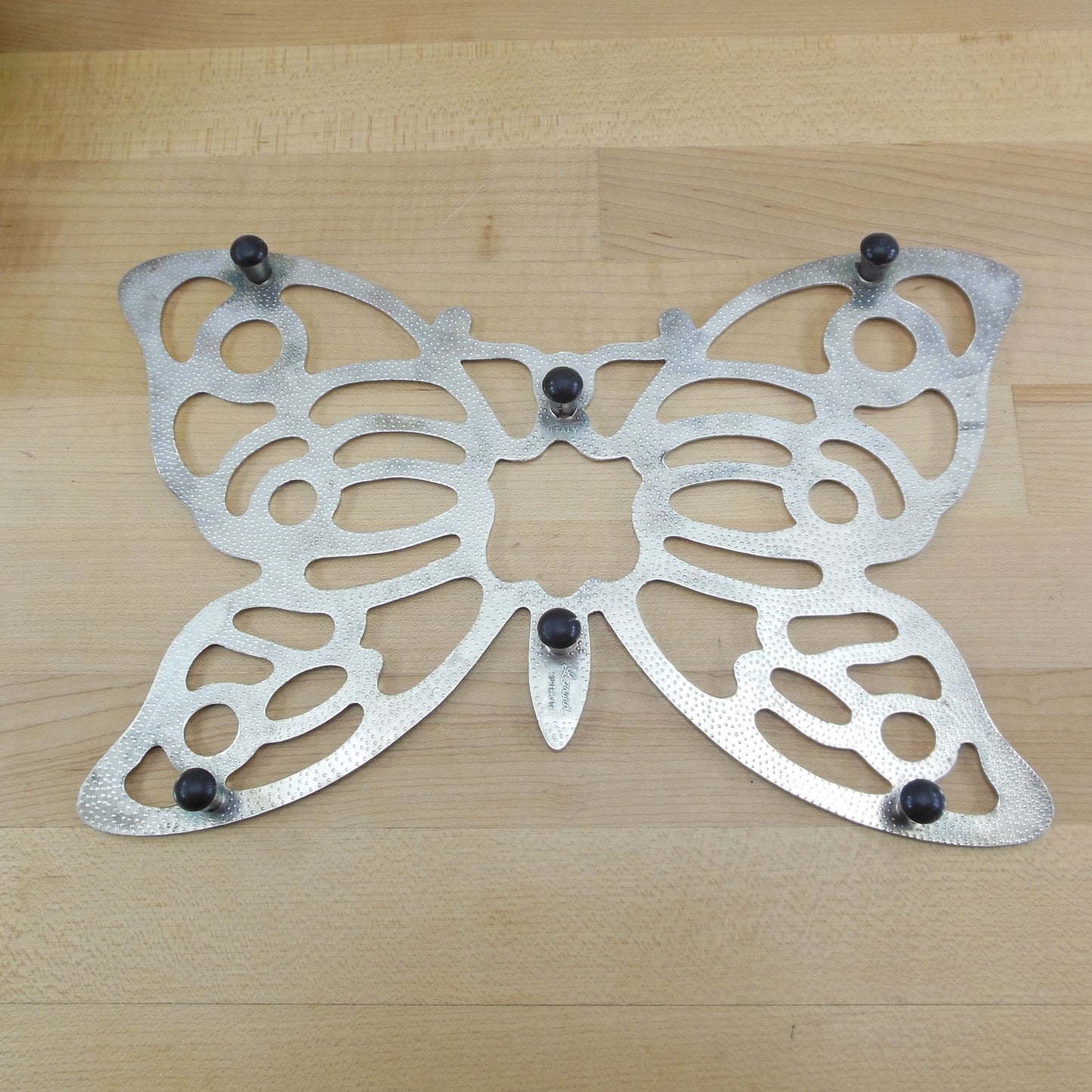 Leonard Italy Silverplate Serving Trivet Butterfly Vintage