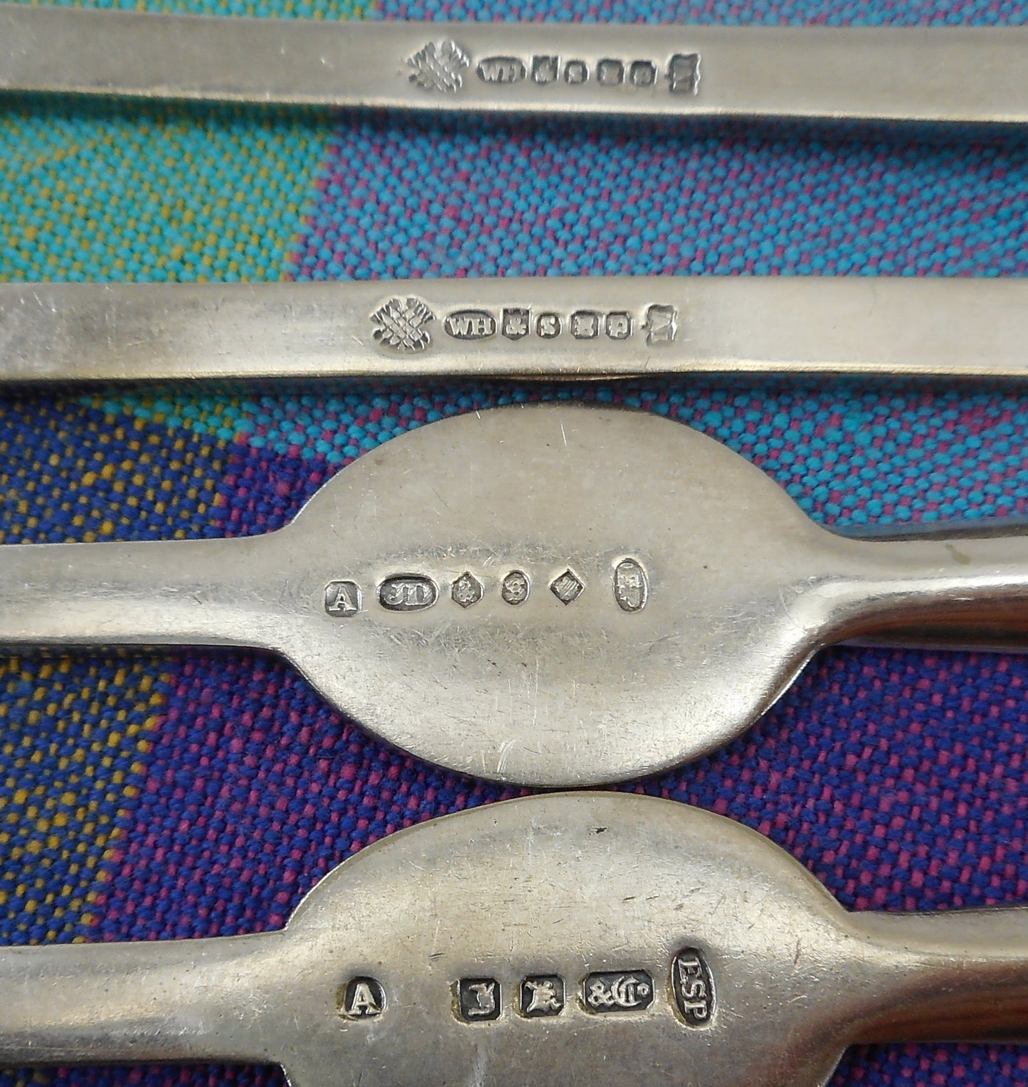 Lobster Picks Forks Set of 4 - Silver Plated William Hutton & James Dixon Maker Marked