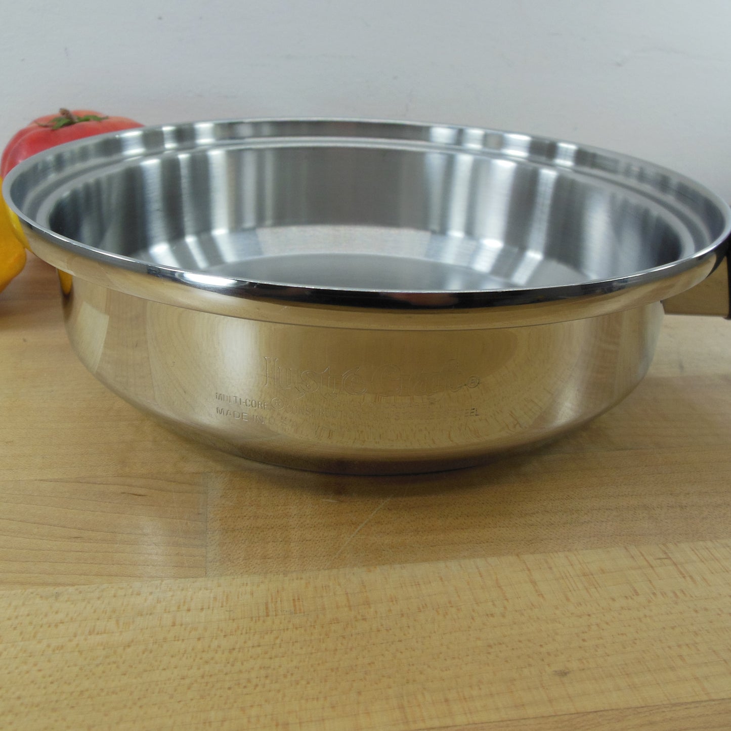 West Bend Lustre Craft 5 Ply Mul-Ti-Core T304 Stainless 9" Skillet Pan Disc Bottom