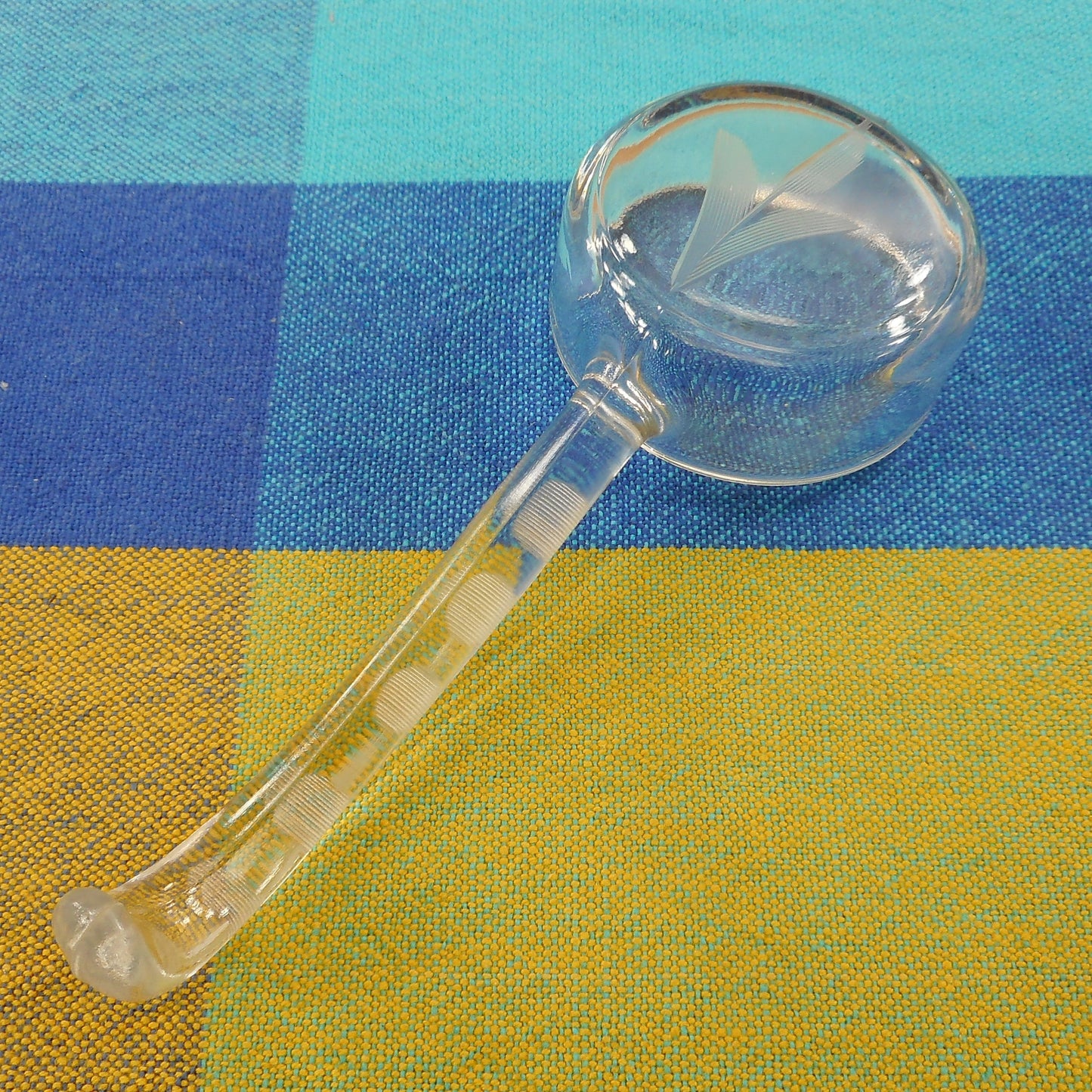 Elegant Cut Glass Mayonnaise Condiment Spoon Ladle Vintage