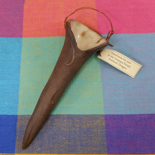 Maureen Bell Signed Studio Art Pottery Wall Pocket Vase - Oakland Oregon