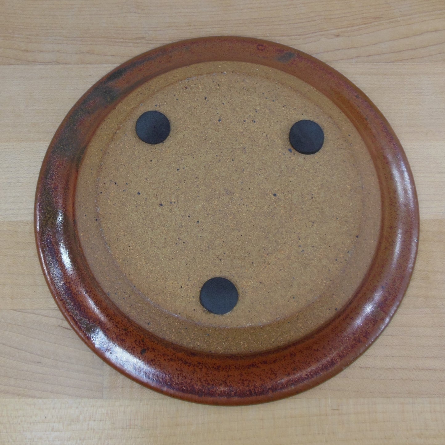 Michael Cohen Stoneware Pottery Small Plate Brown Yellow Rust Color Hand Thrown