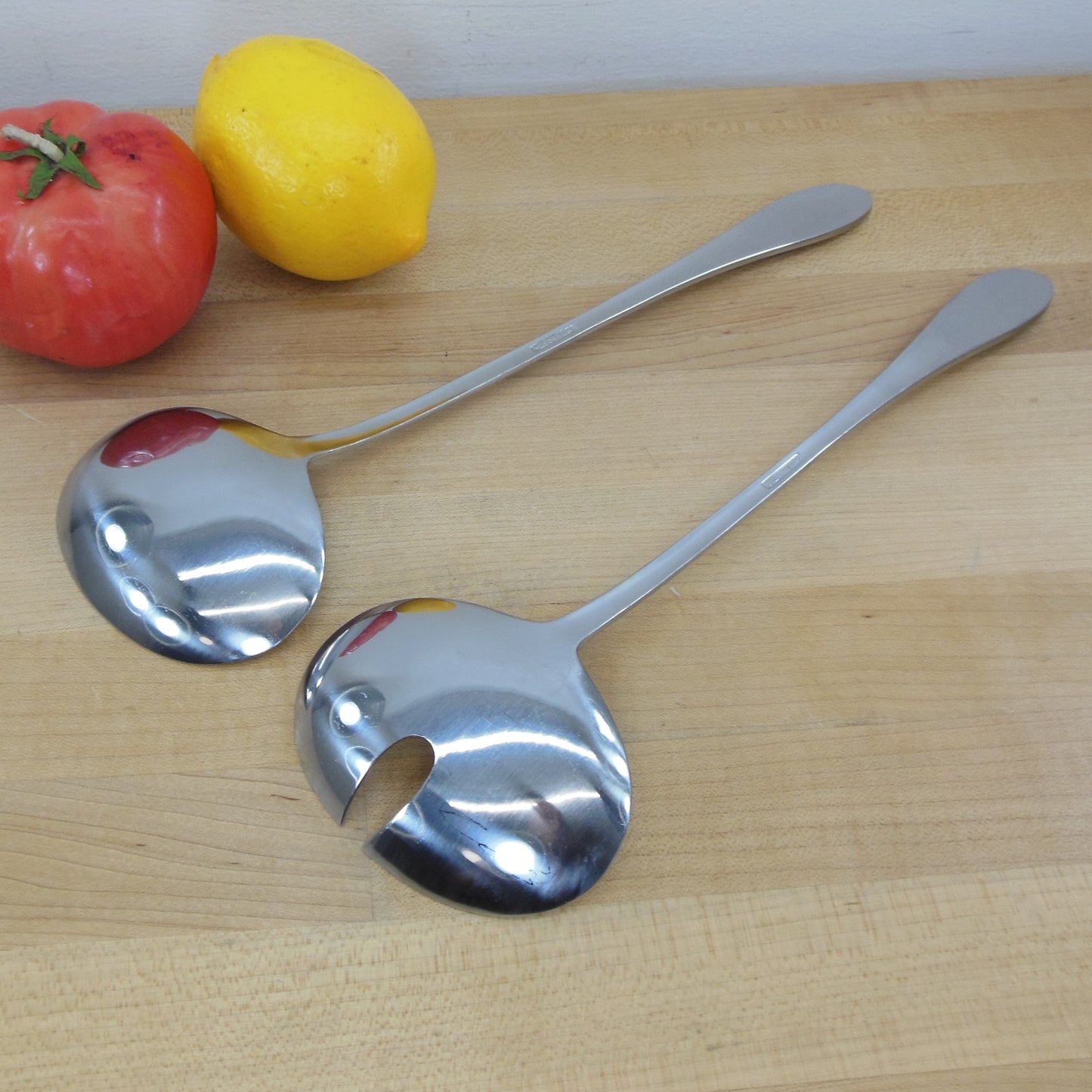 Silit Germany Crominox Stainless Salad Server Set Fork Spoon used Midi